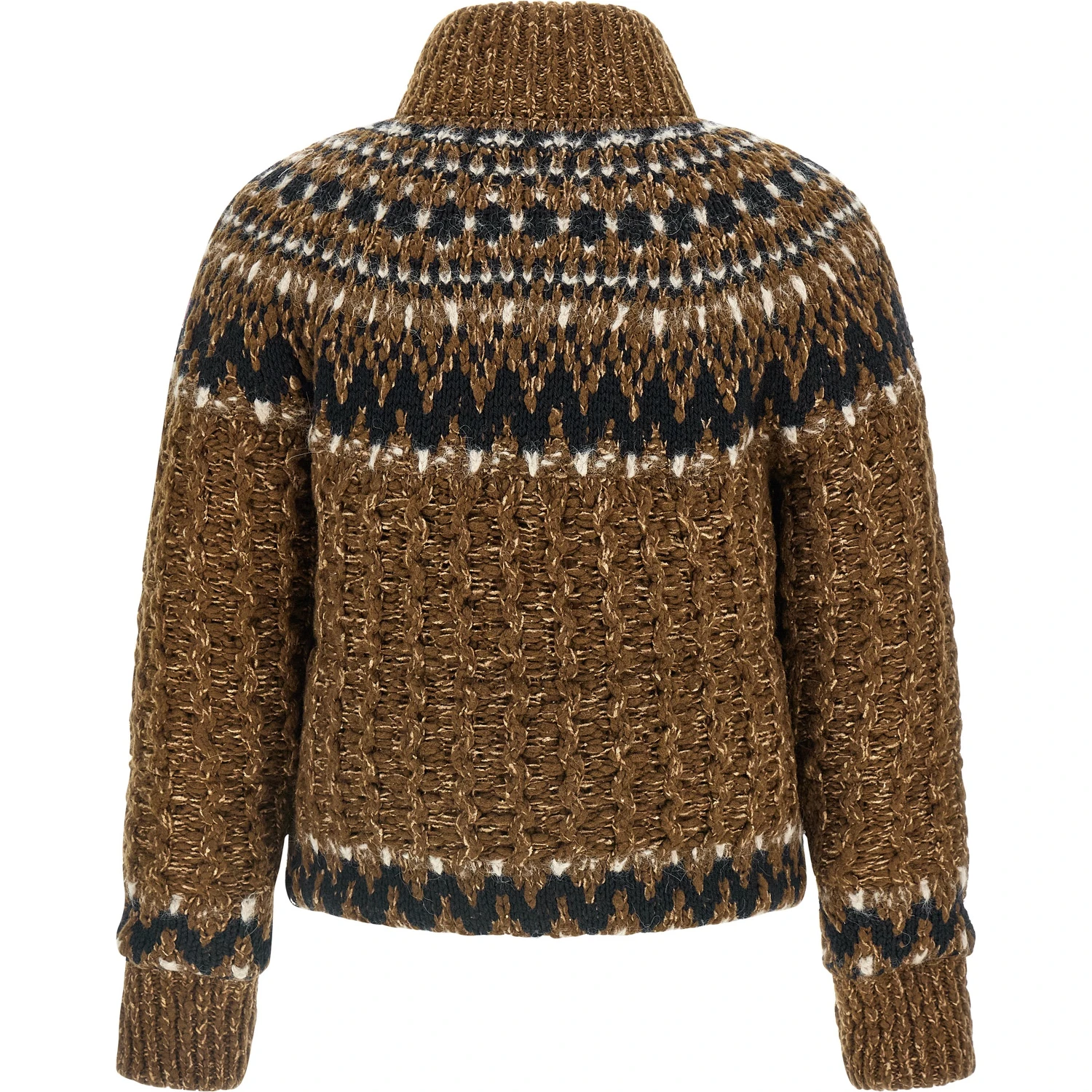 Brown Wool Full-Length Jacket
