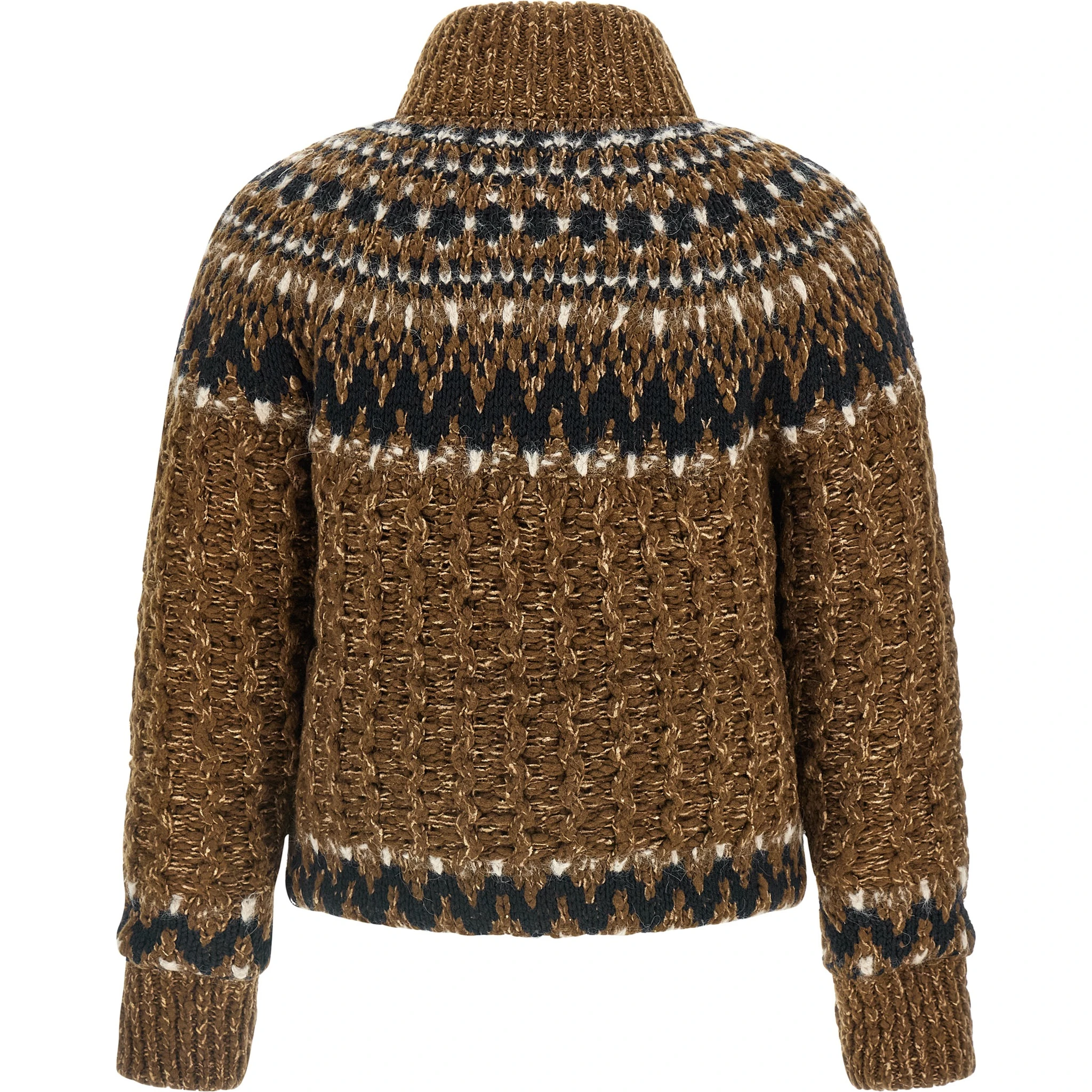 Brown Wool Full-Length Jacket