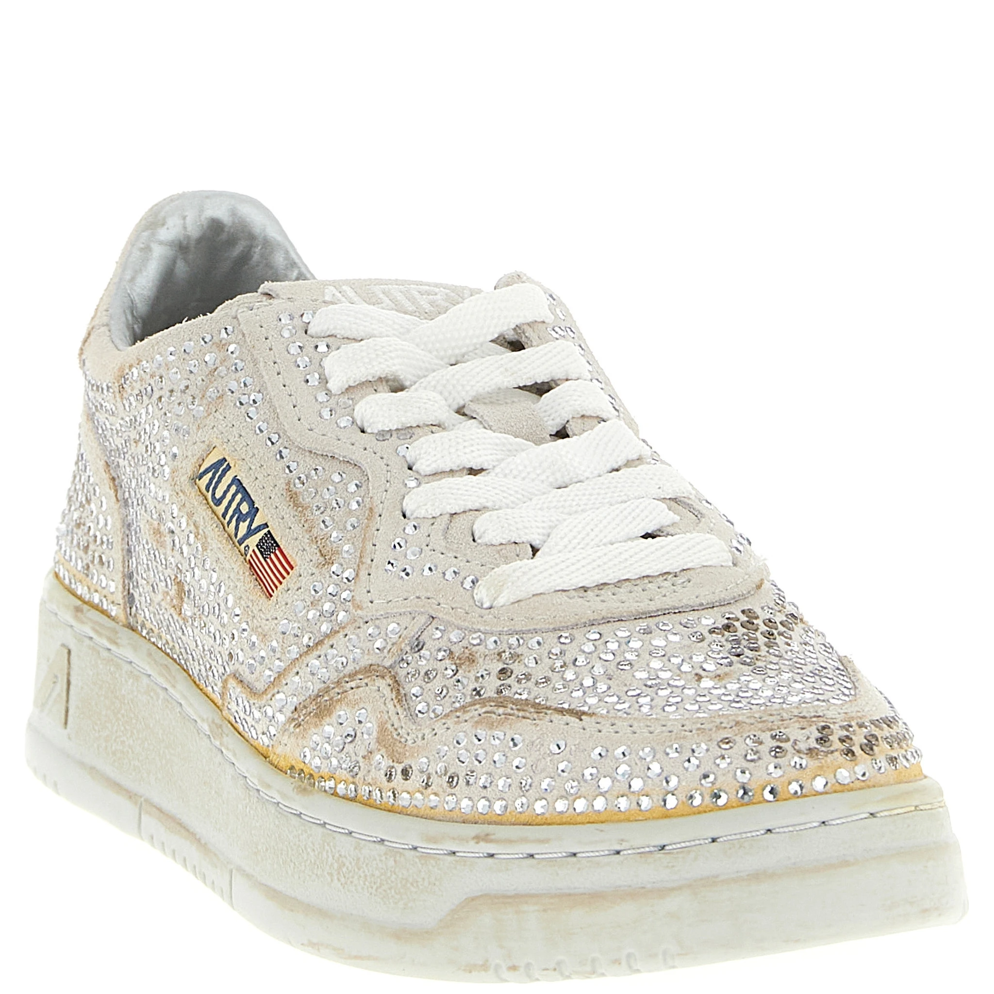 Beige Cowhide Chunky Sneakers