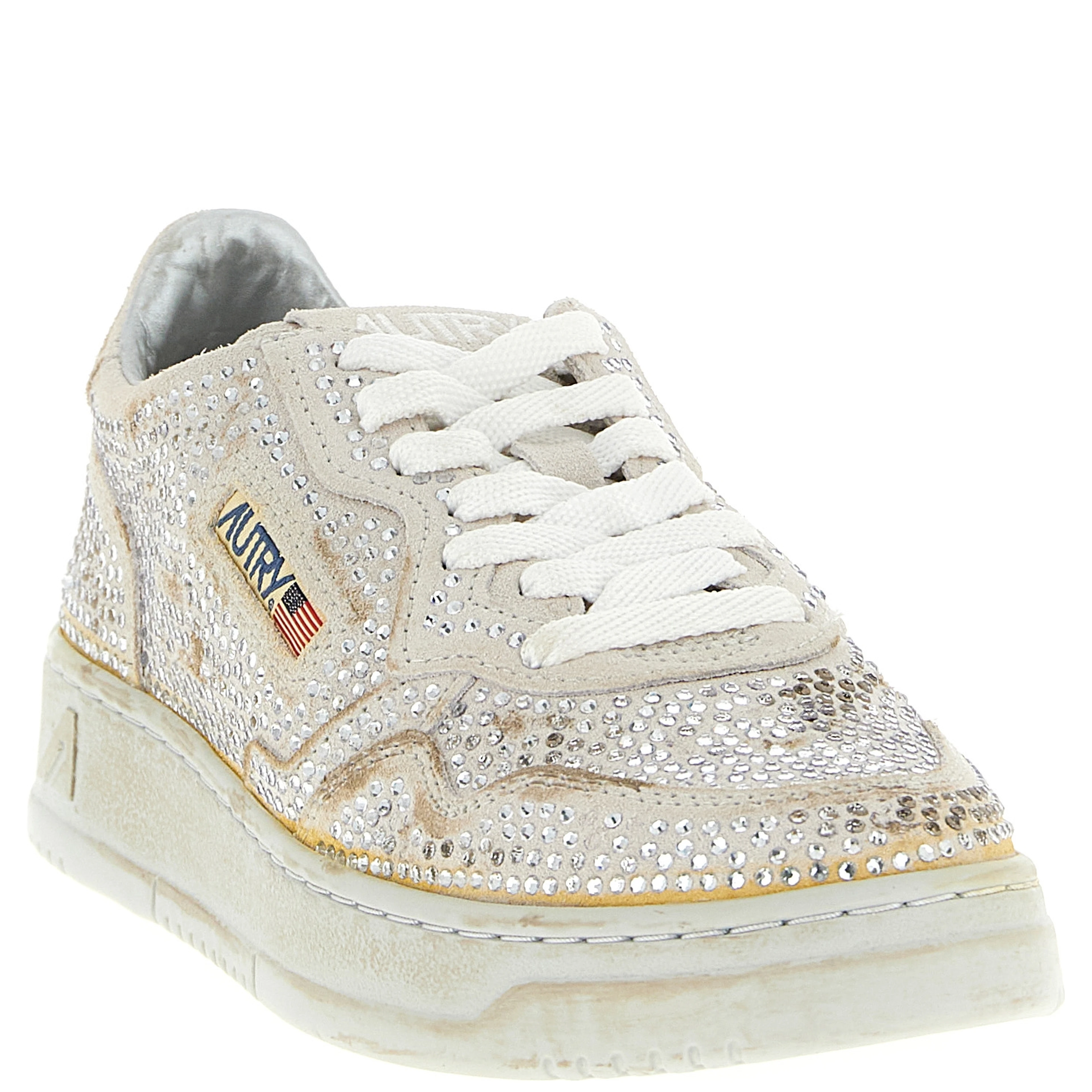 Beige Cowhide Chunky Sneakers