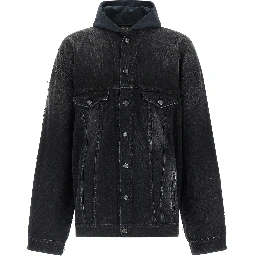 Black Cotton Denim Jacket