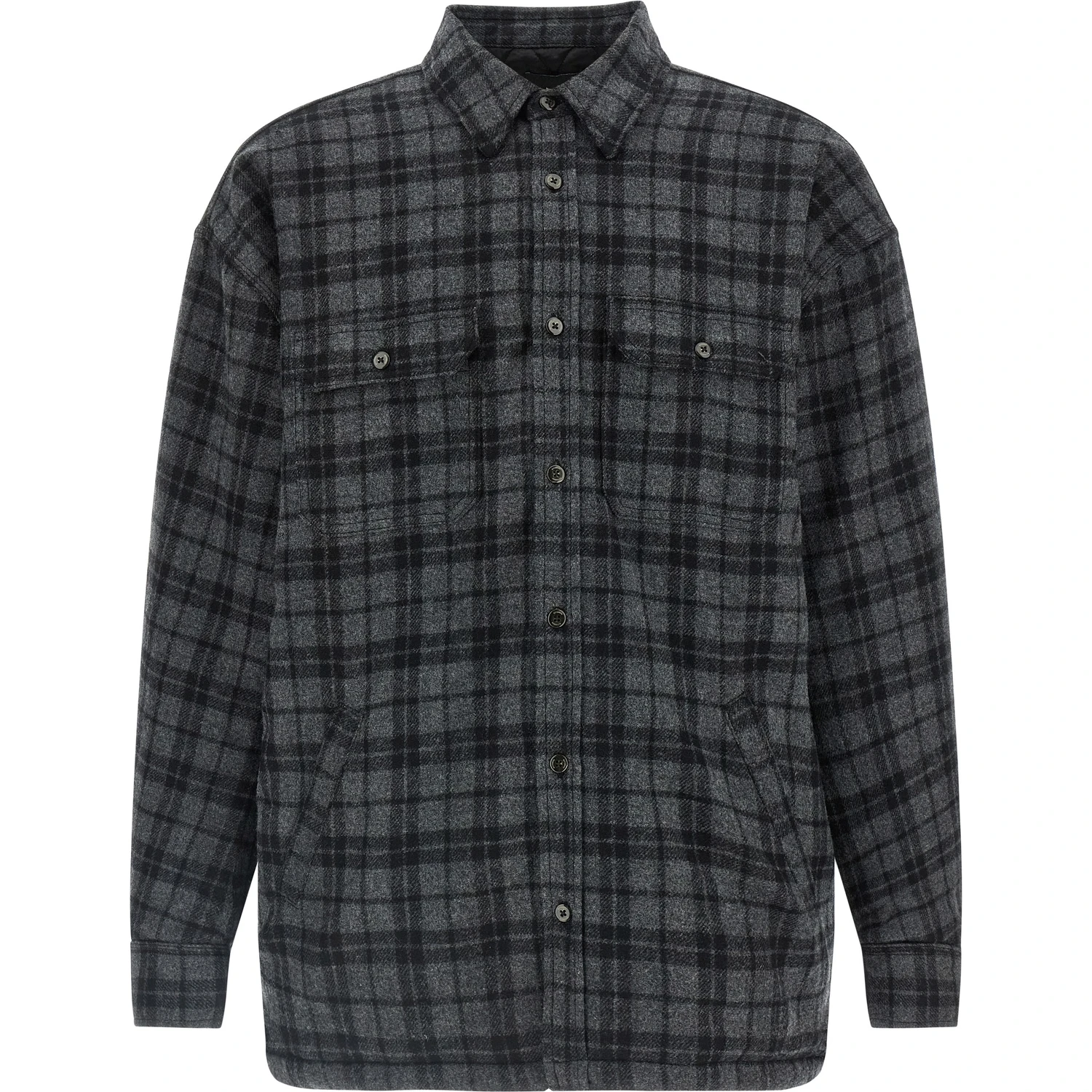 Gray Wool Full-Length Jacket