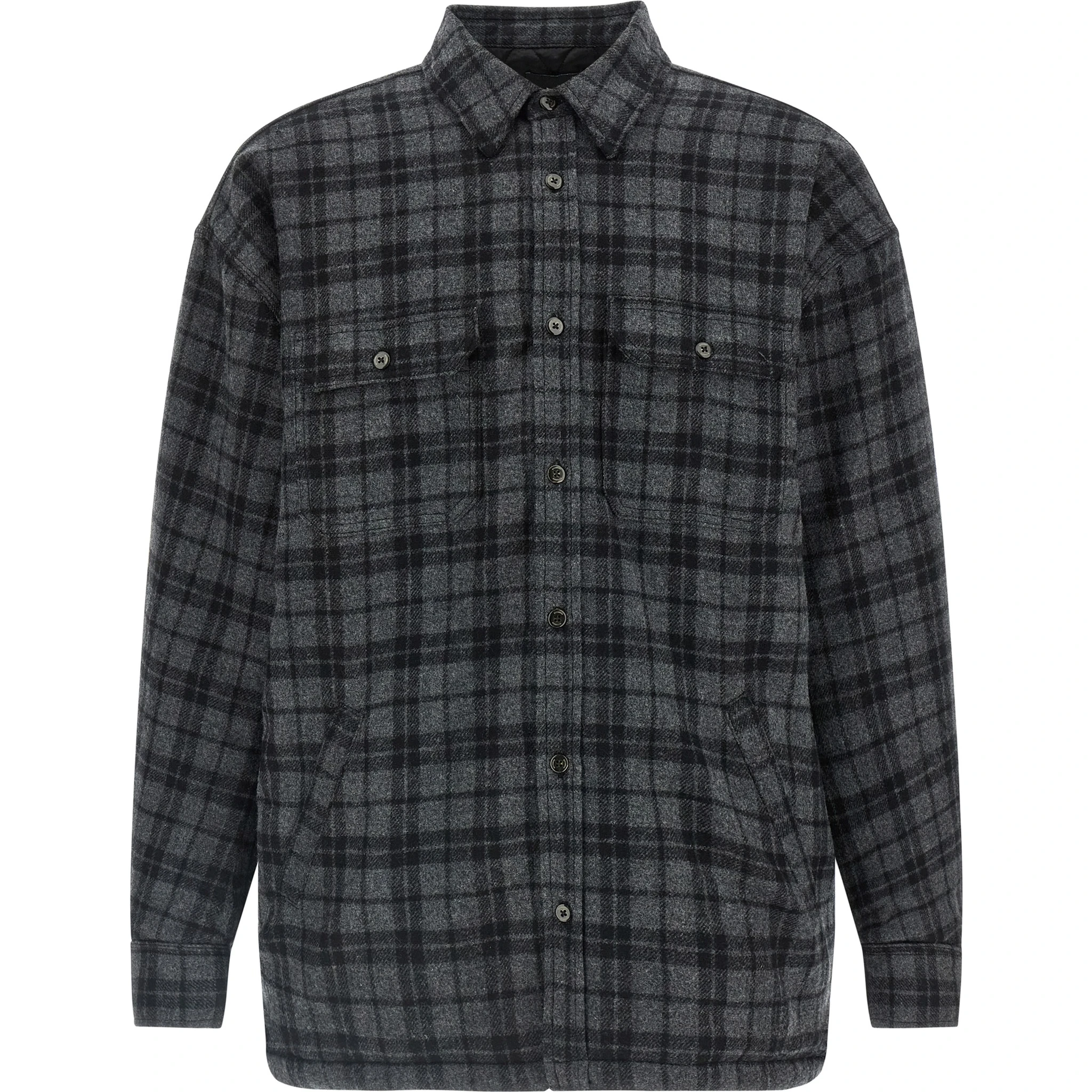 Gray Wool Full-Length Jacket