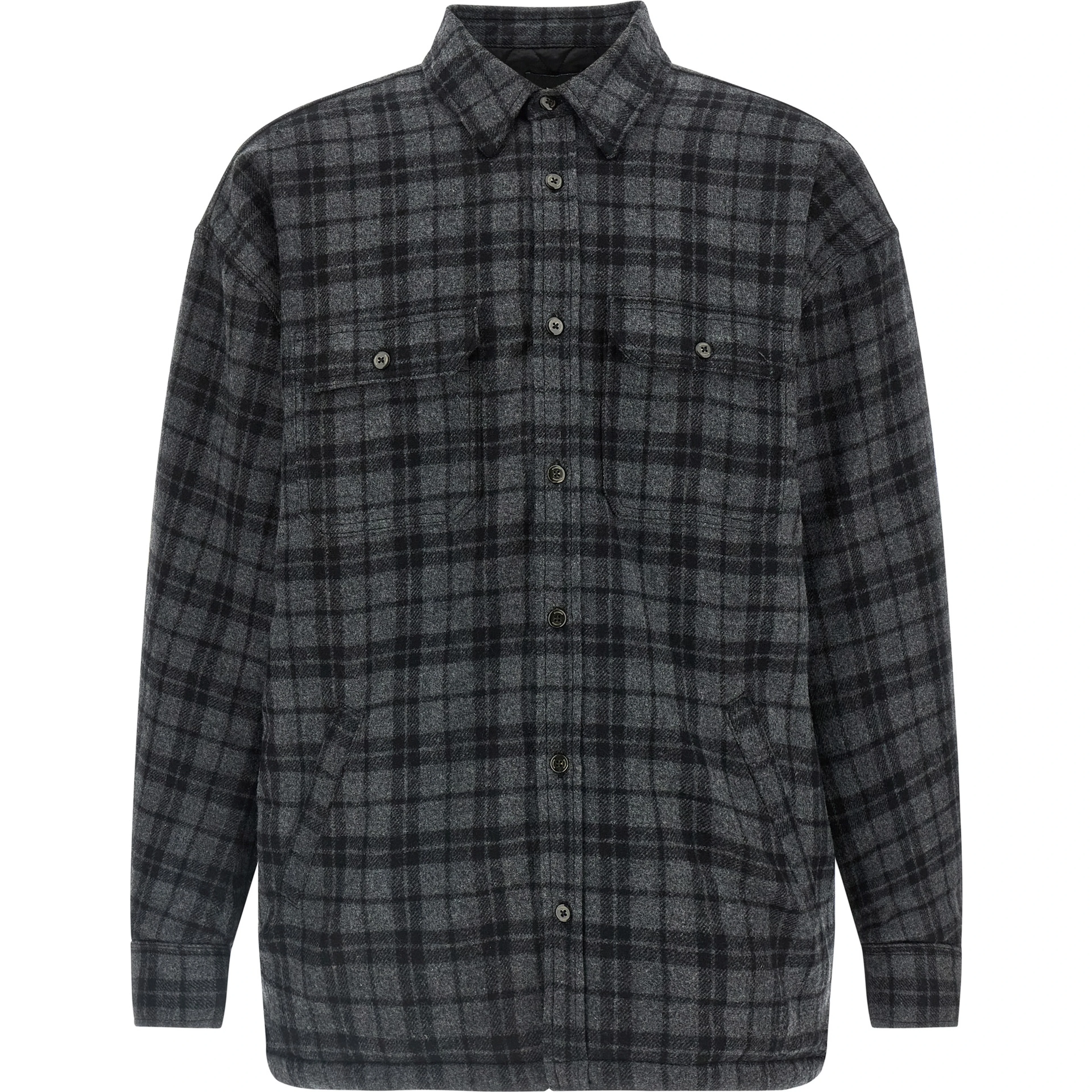 Gray Wool Full-Length Jacket