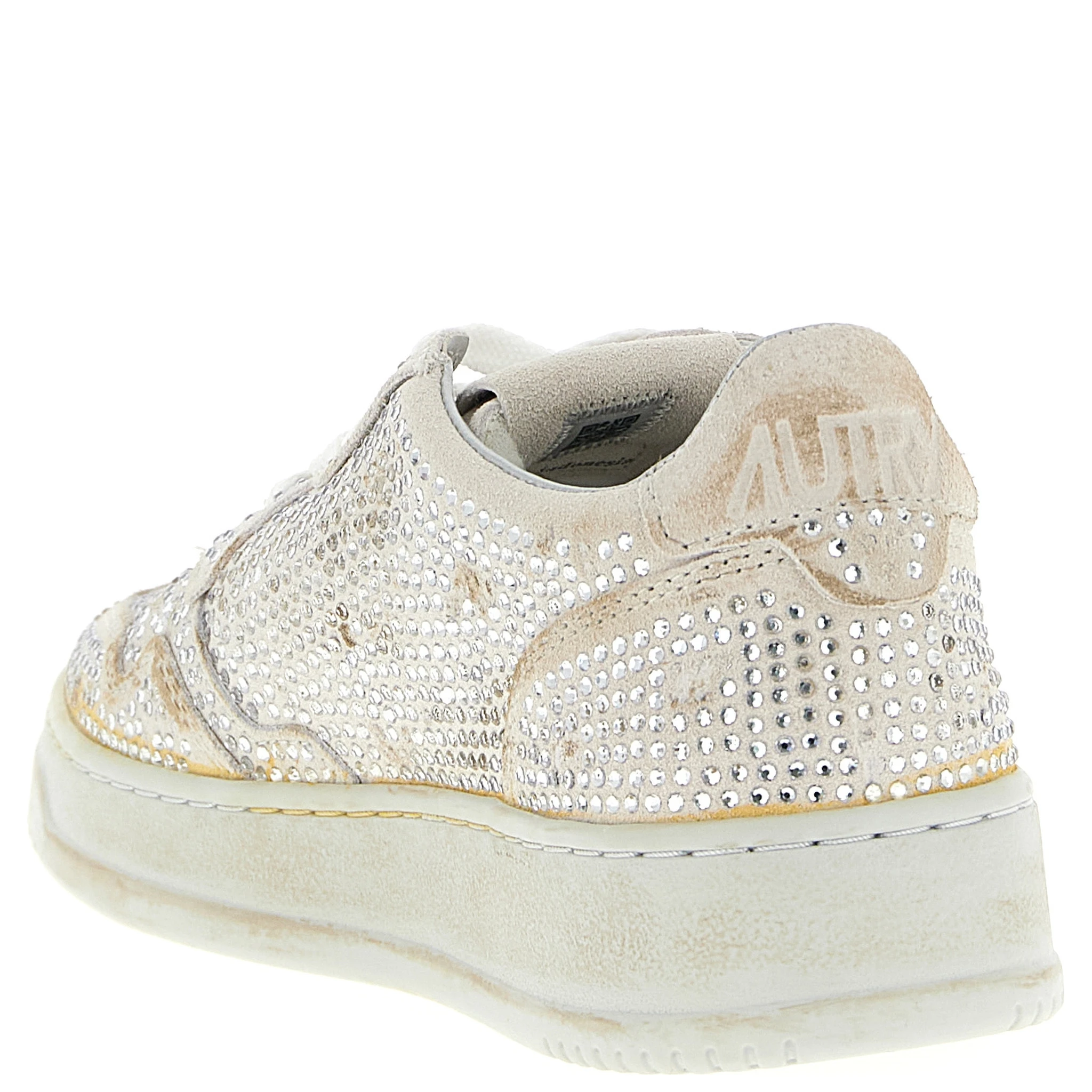 Beige Cowhide Chunky Sneakers
