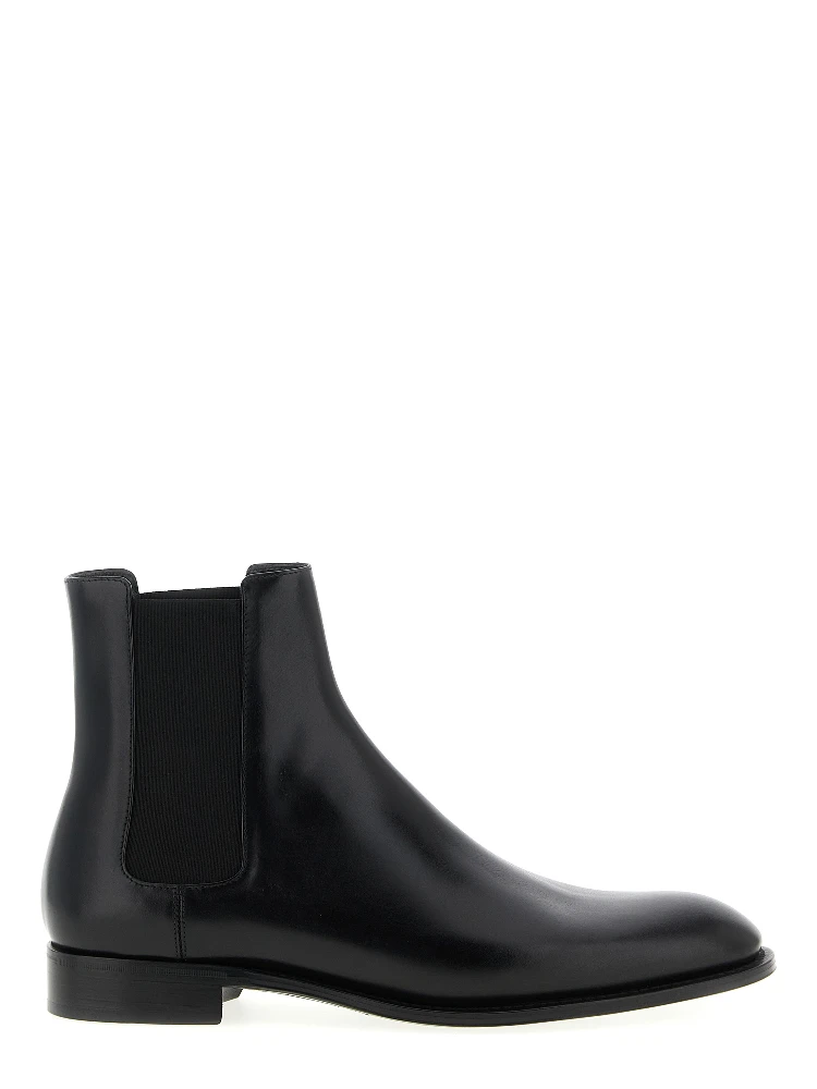 Black Calfskin Chelsea Boots