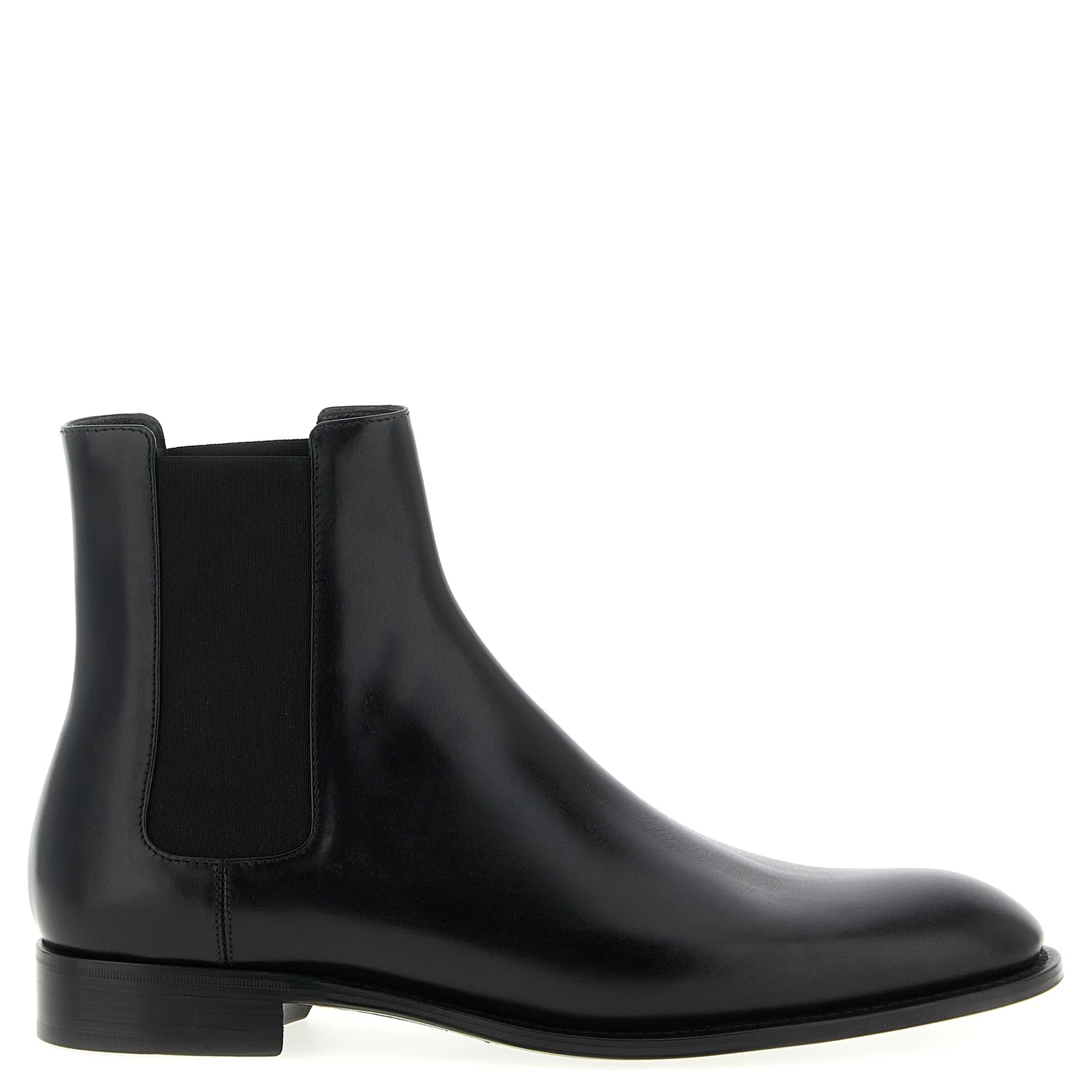 Black Calfskin Chelsea Boots