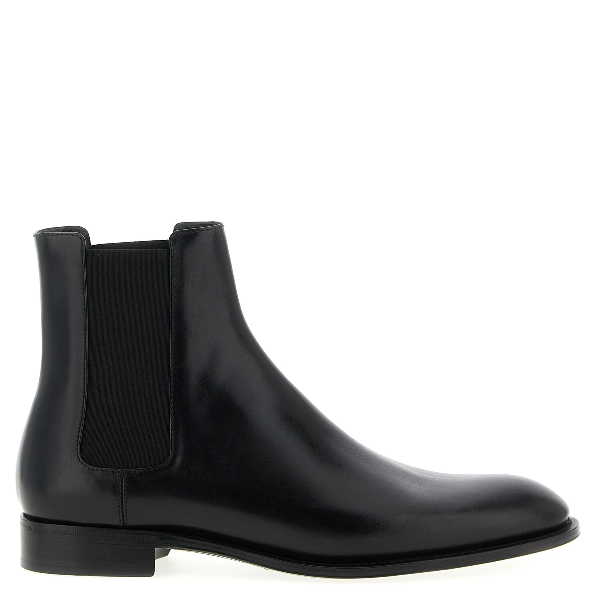 Black Calfskin Chelsea Boots
