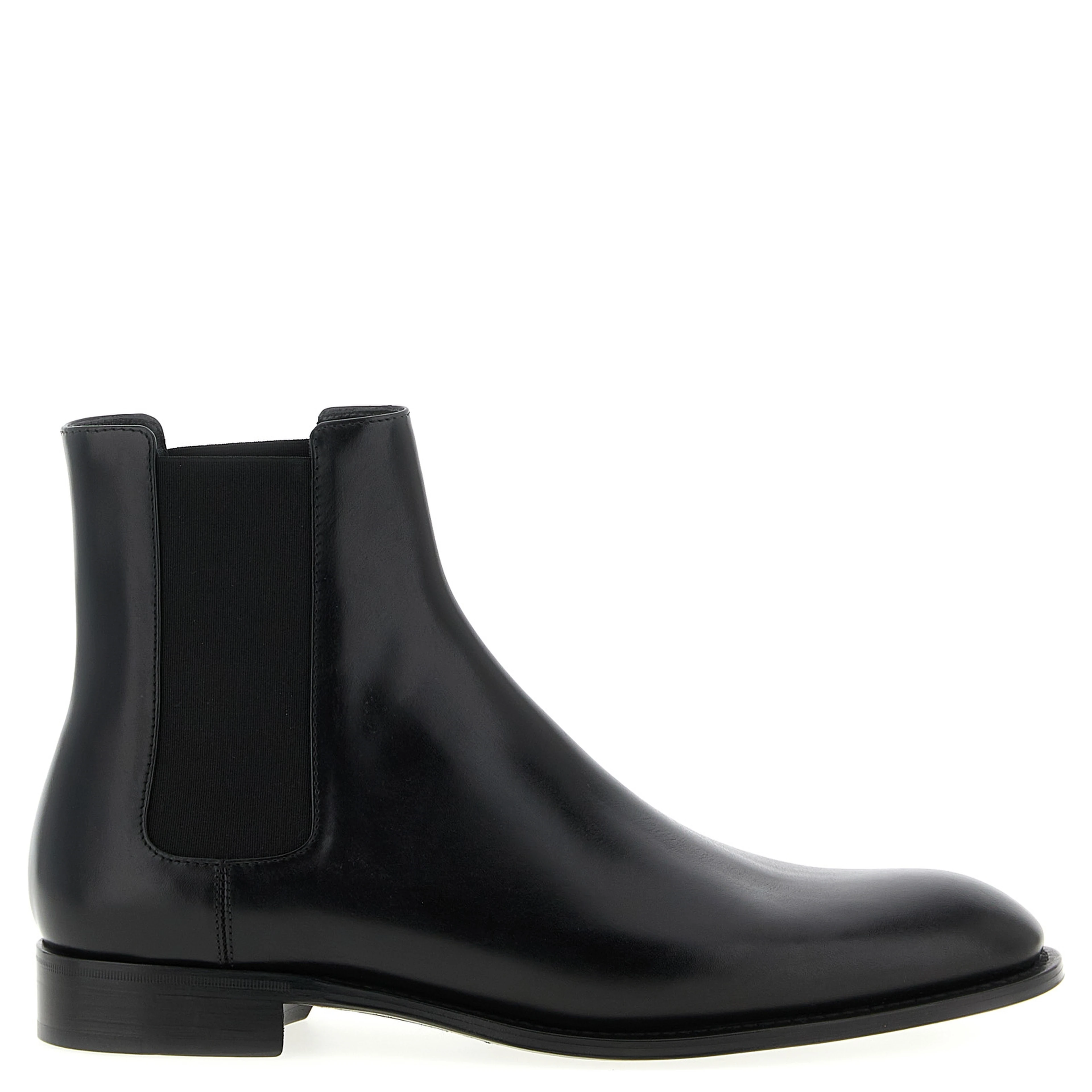 Black Calfskin Chelsea Boots