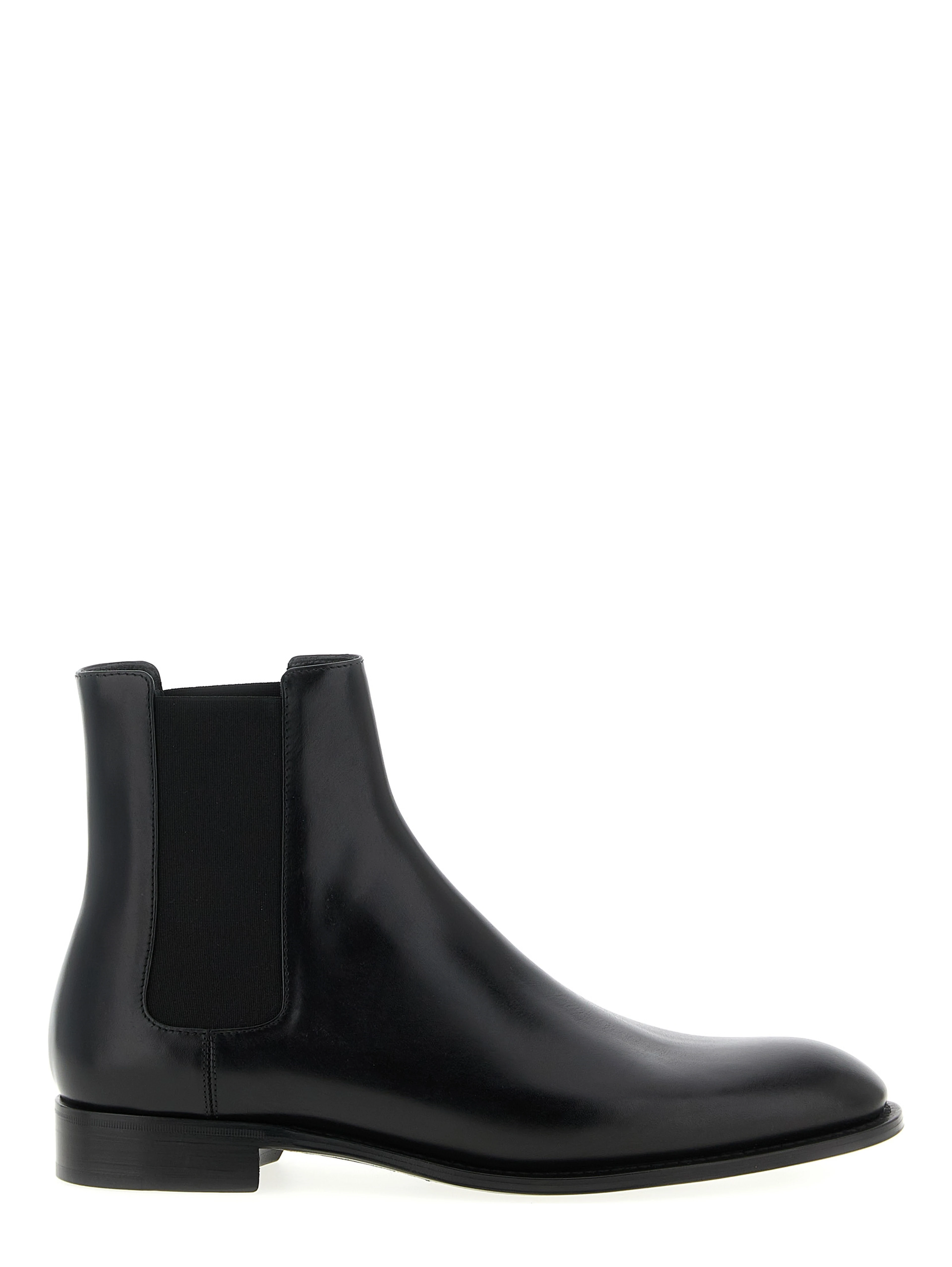 Black Calfskin Chelsea Boots
