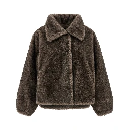 Brown Polyamide Full-Length Jacket