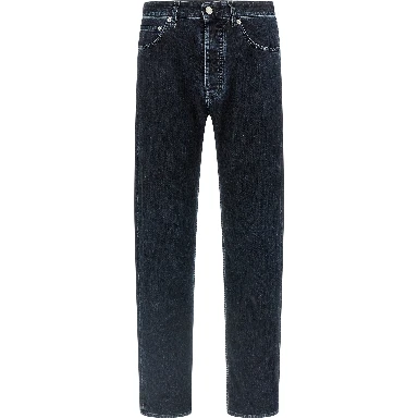 Black Cotton Straight-Leg Jeans