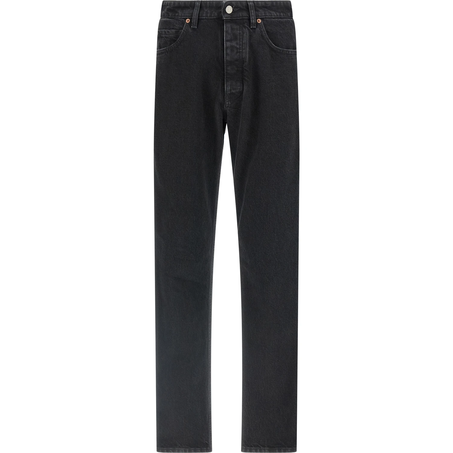 Black Cotton Tapered Jeans