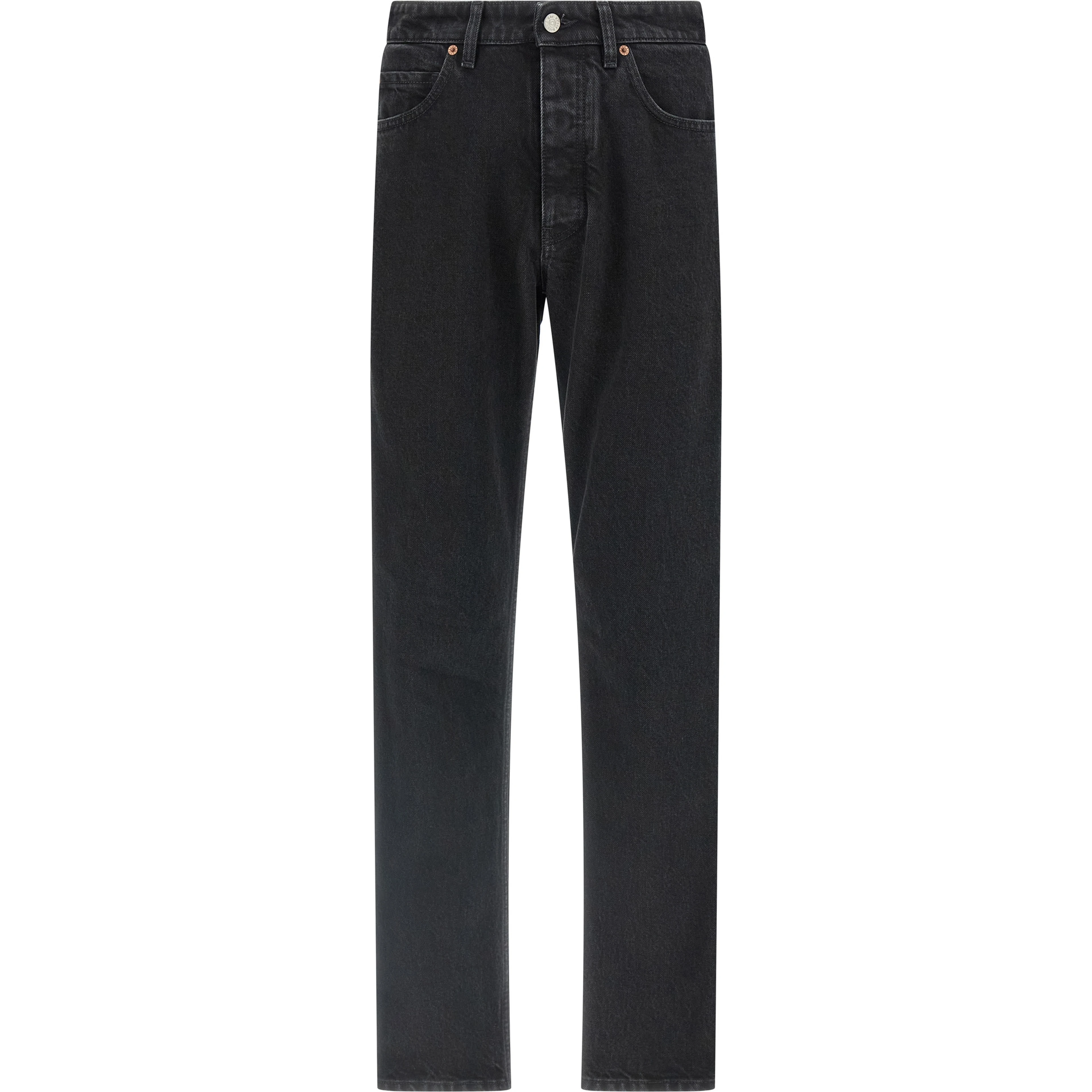 Black Cotton Tapered Jeans