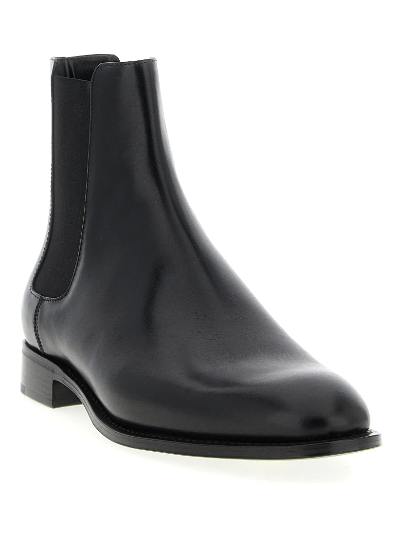 Black Calfskin Chelsea Boots