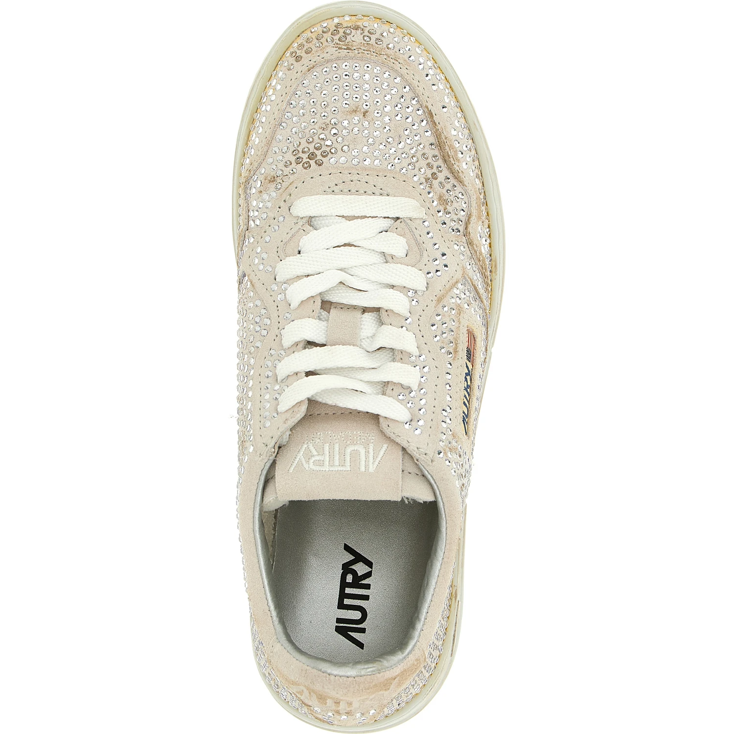 Beige Cowhide Chunky Sneakers
