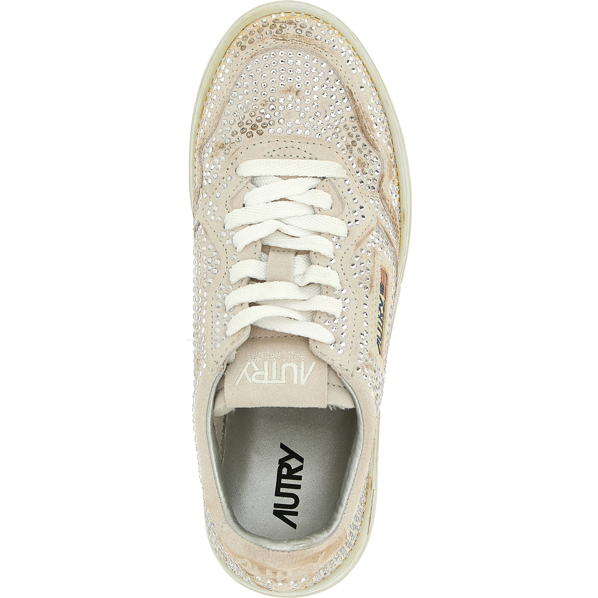 Beige Cowhide Chunky Sneakers