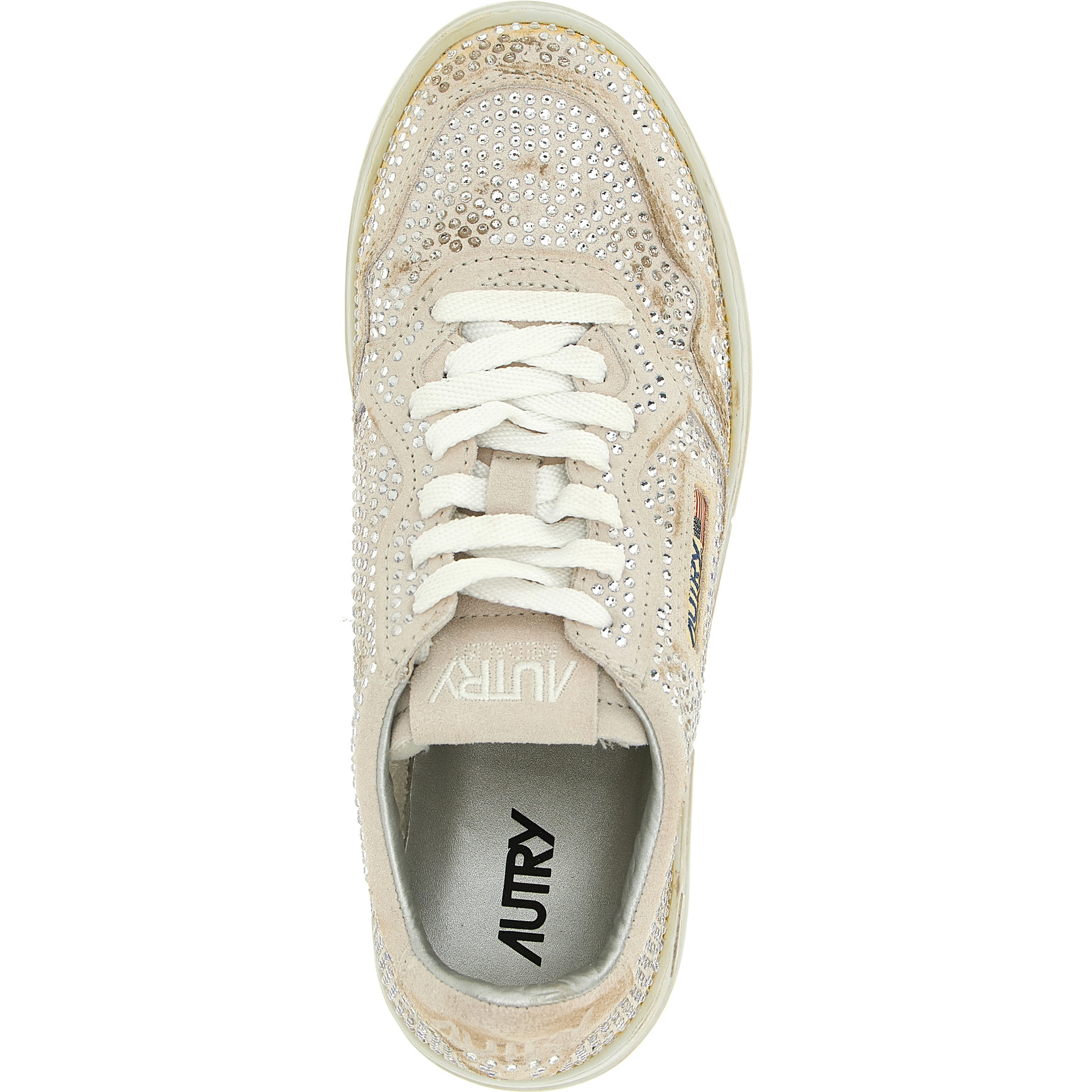 Beige Cowhide Chunky Sneakers