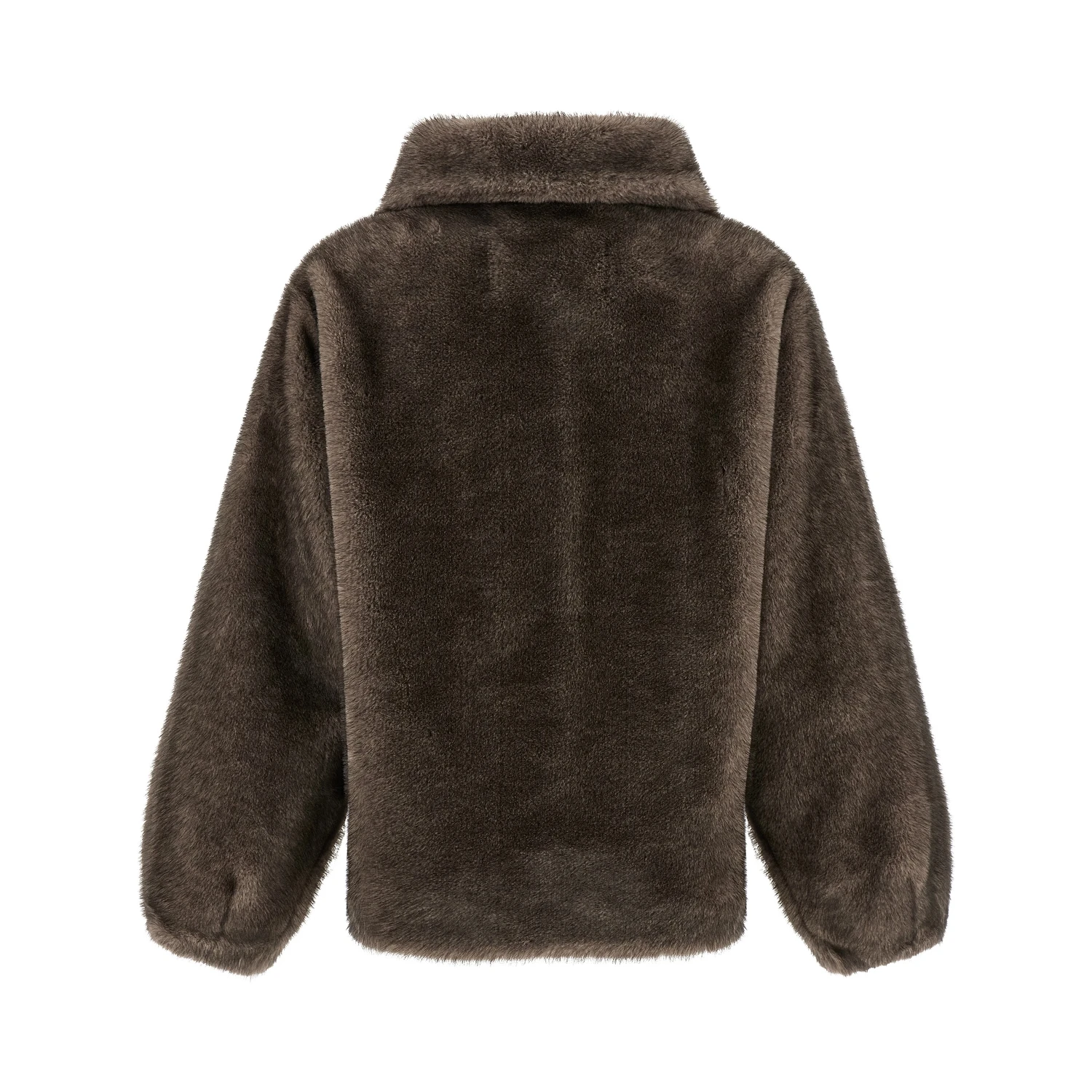Brown Polyamide Full-Length Jacket