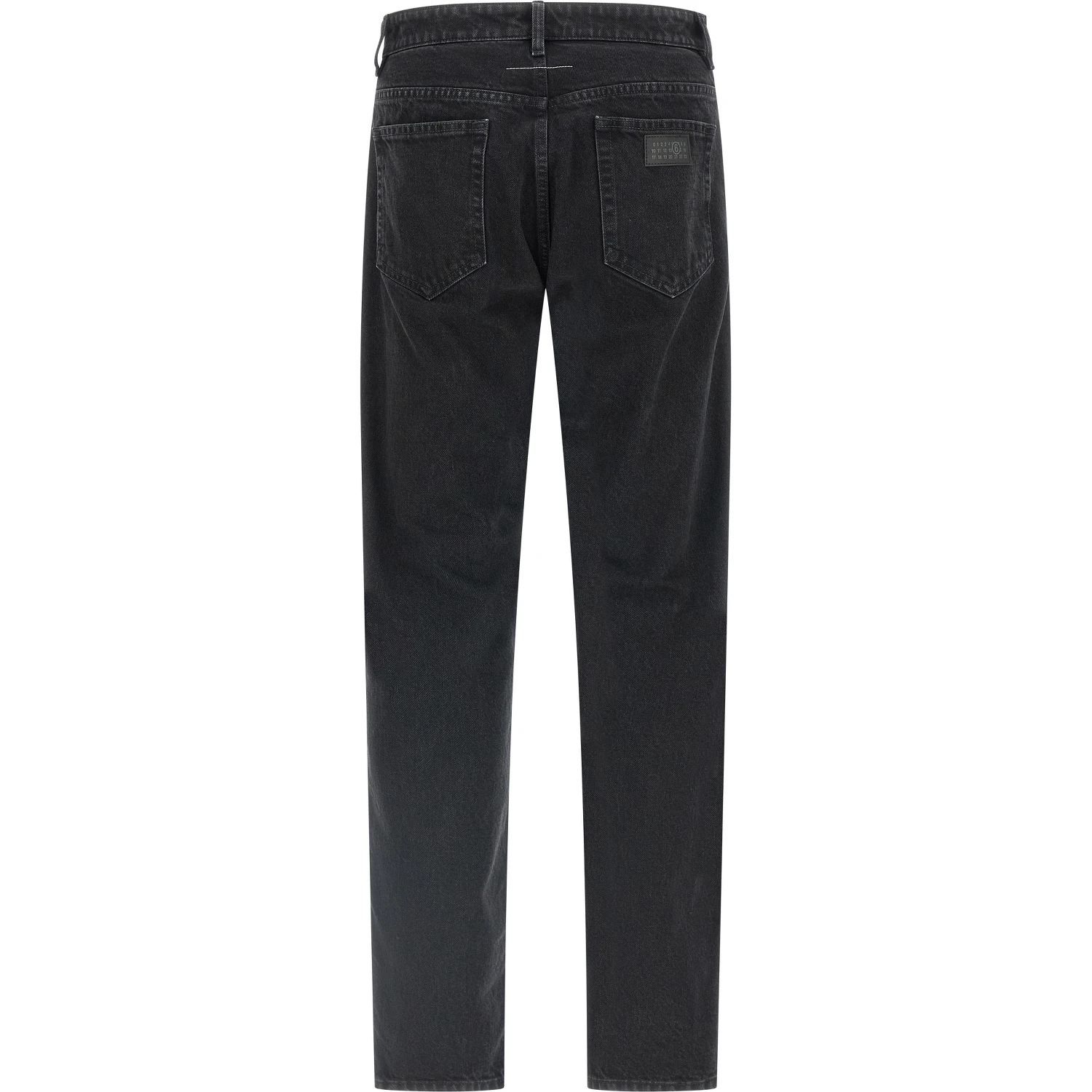Black Cotton Tapered Jeans