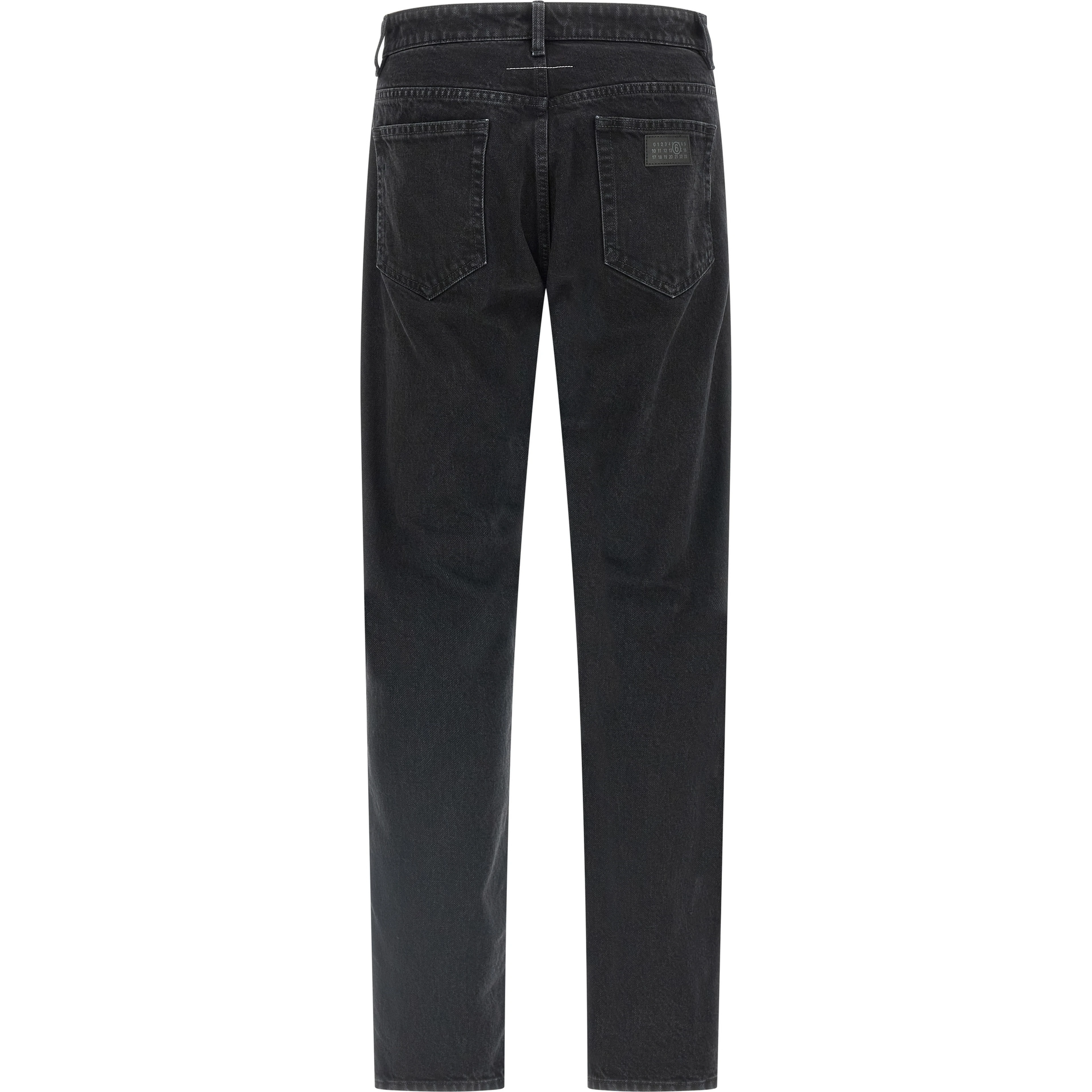 Black Cotton Tapered Jeans