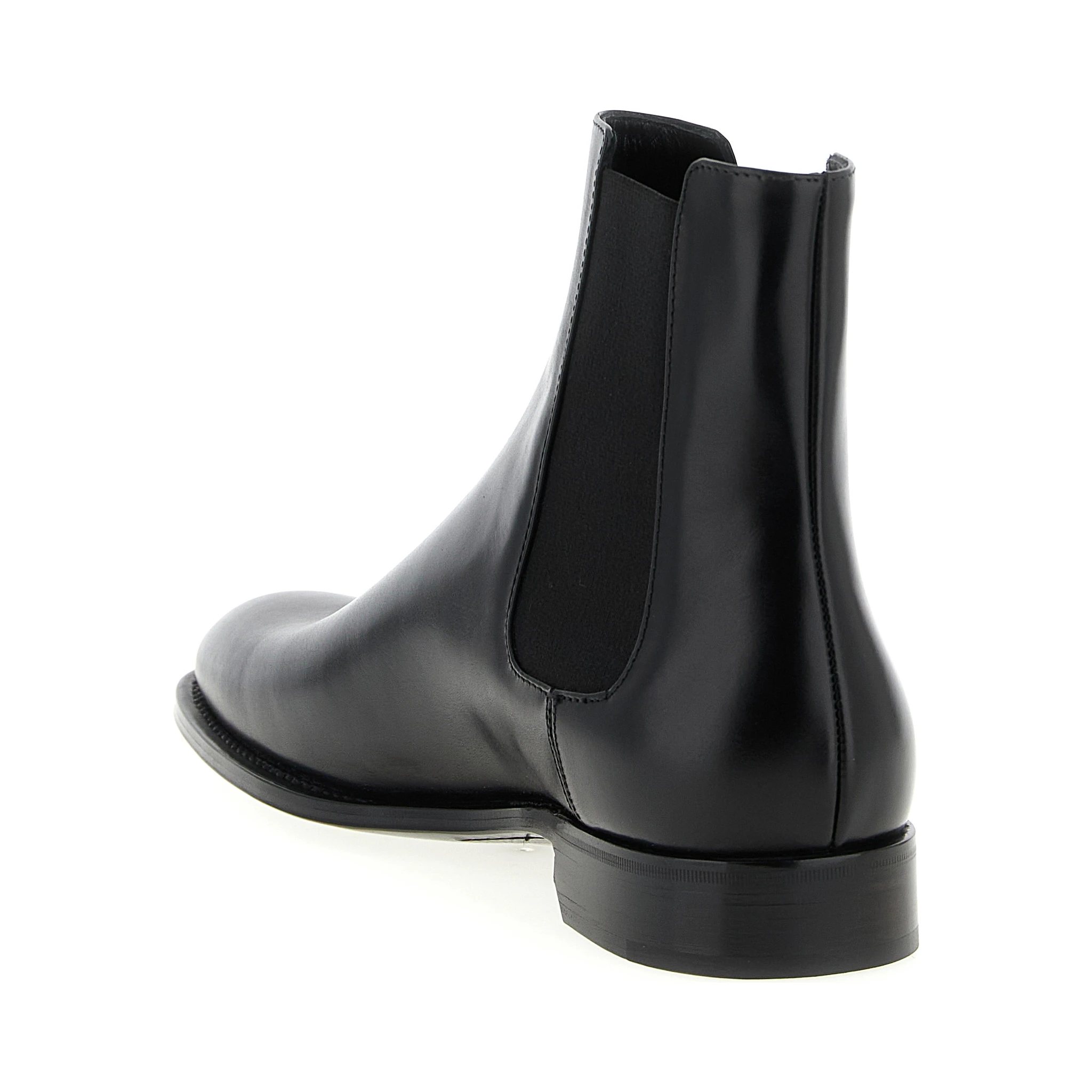 Black Calfskin Chelsea Boots