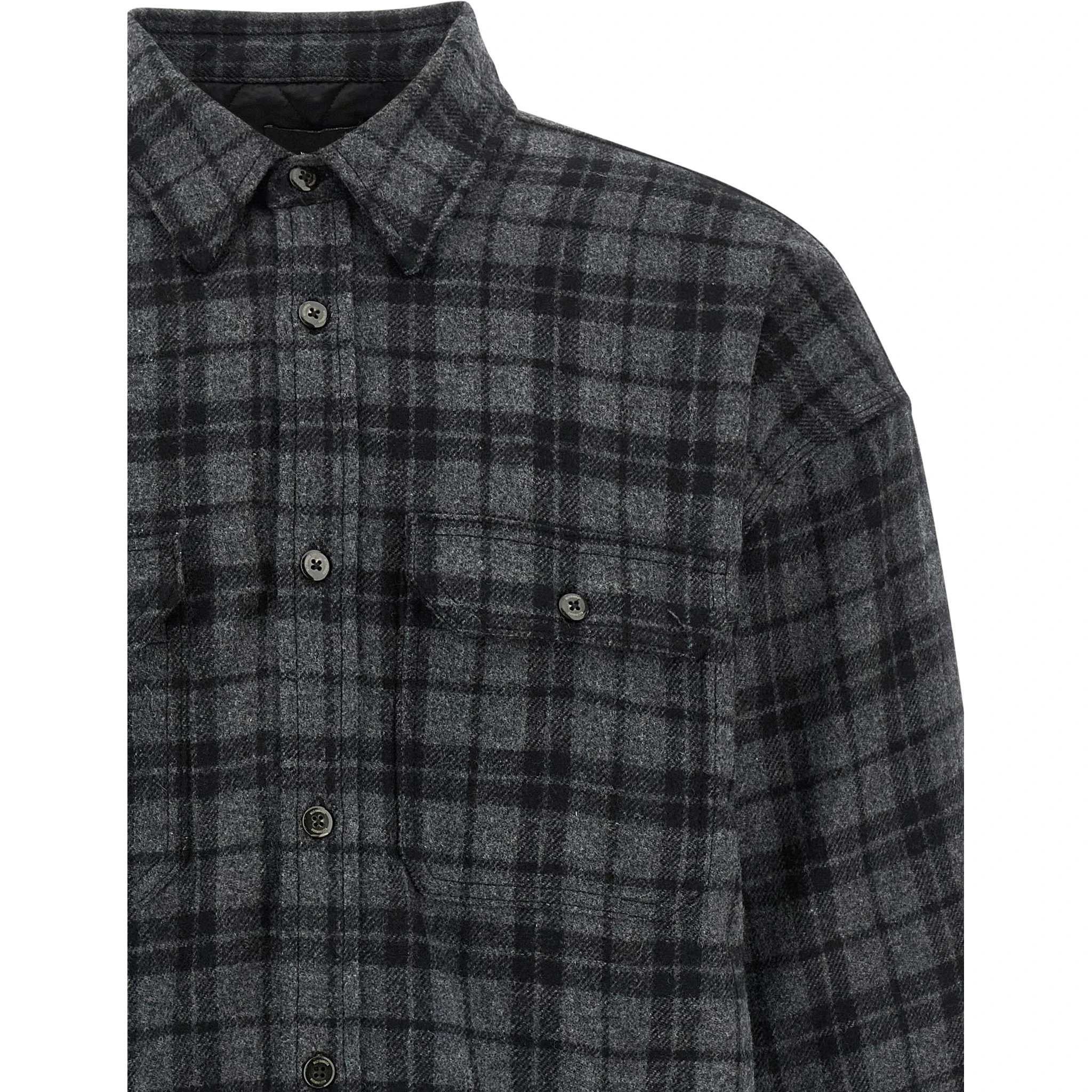 Gray Wool Full-Length Jacket