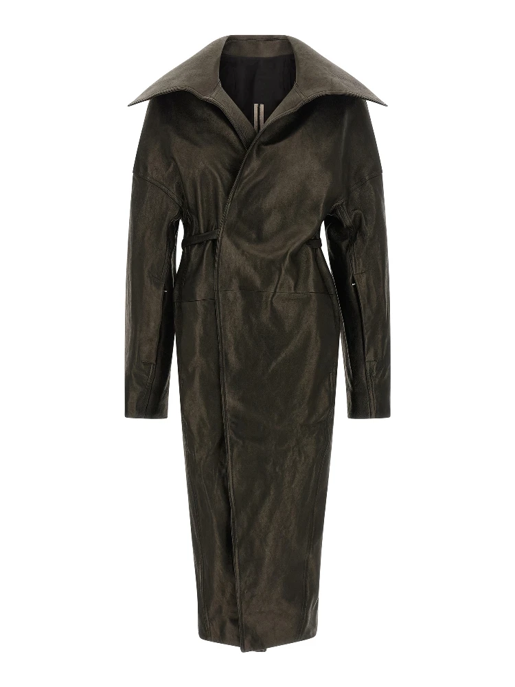 Black Lamb Leather Coat