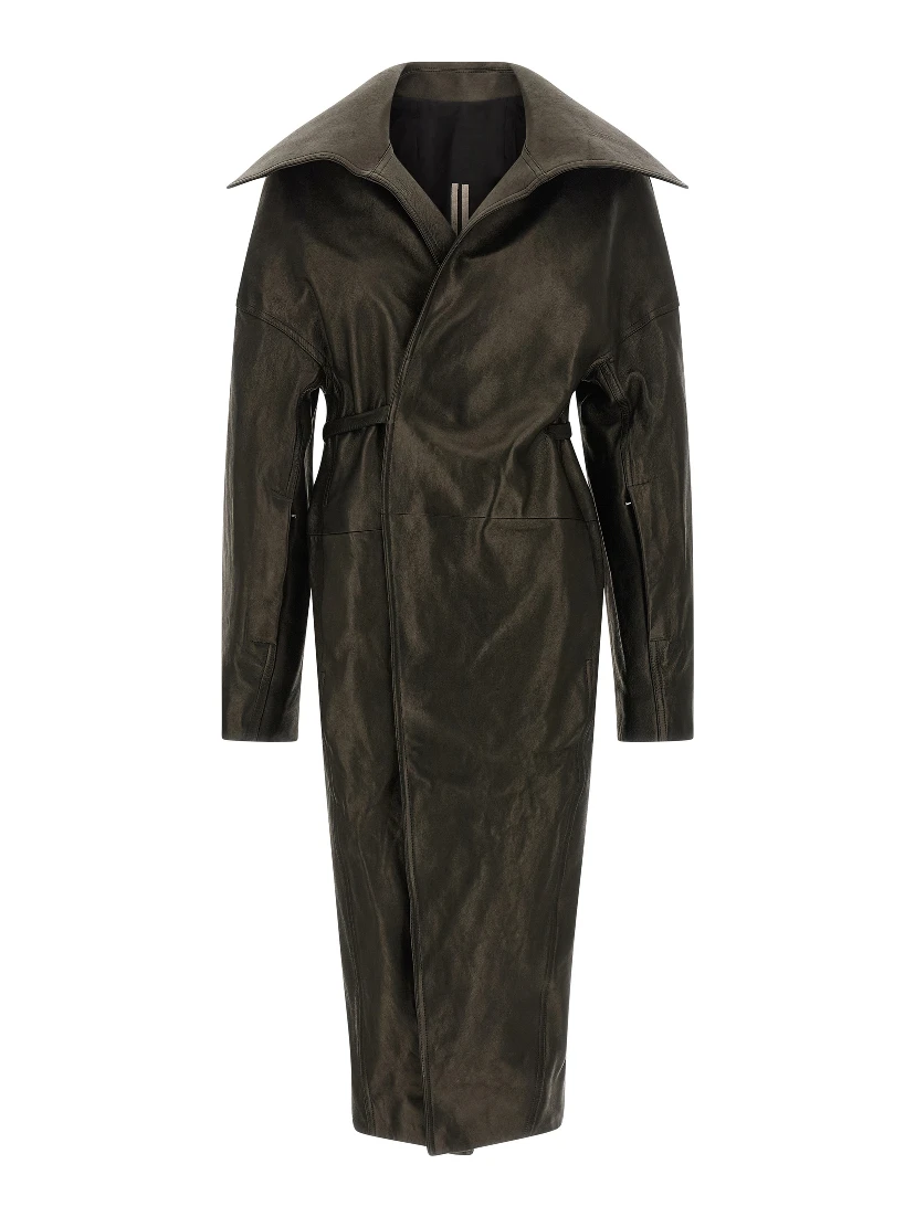 Black Lamb Leather Coat
