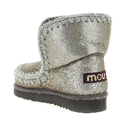 Silver Lambskin Ankle Boots