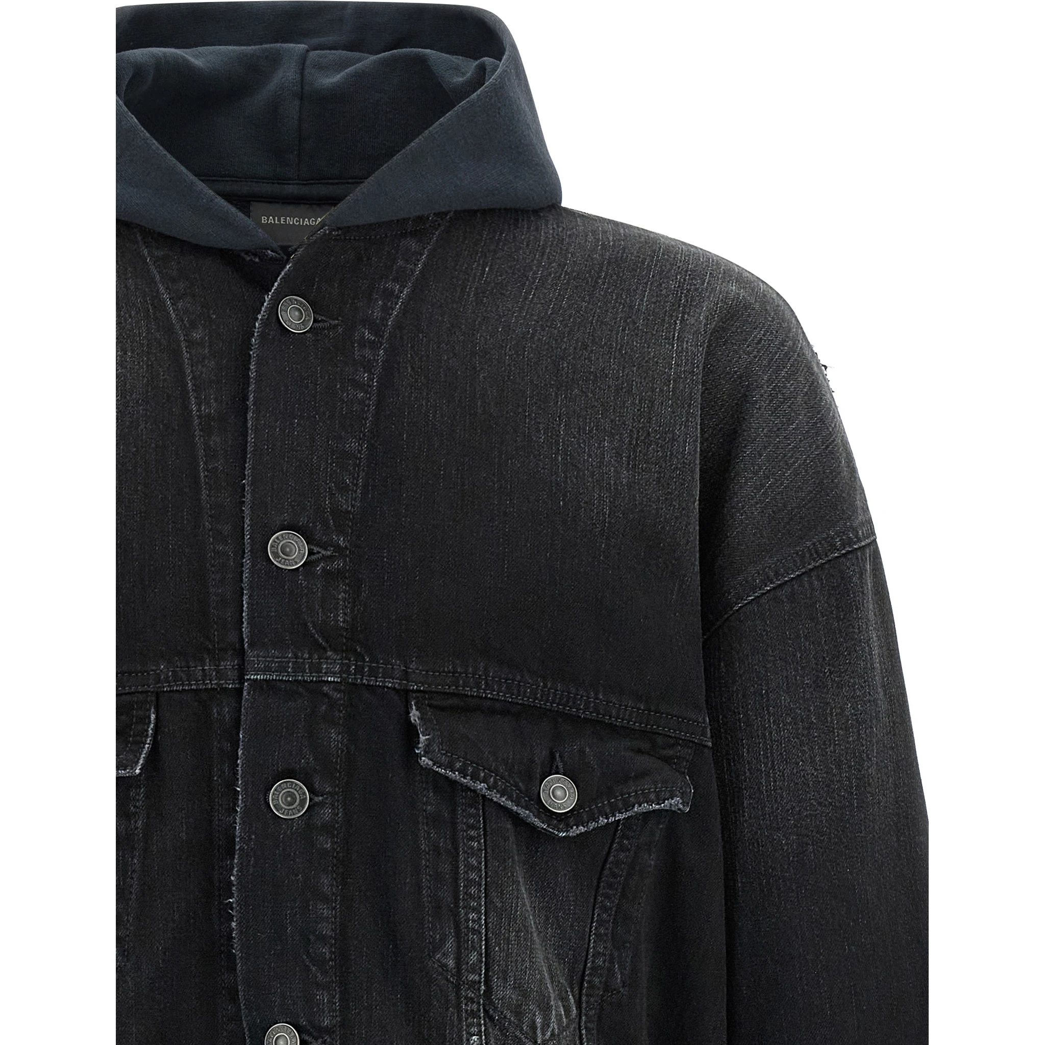 Black Cotton Denim Jacket