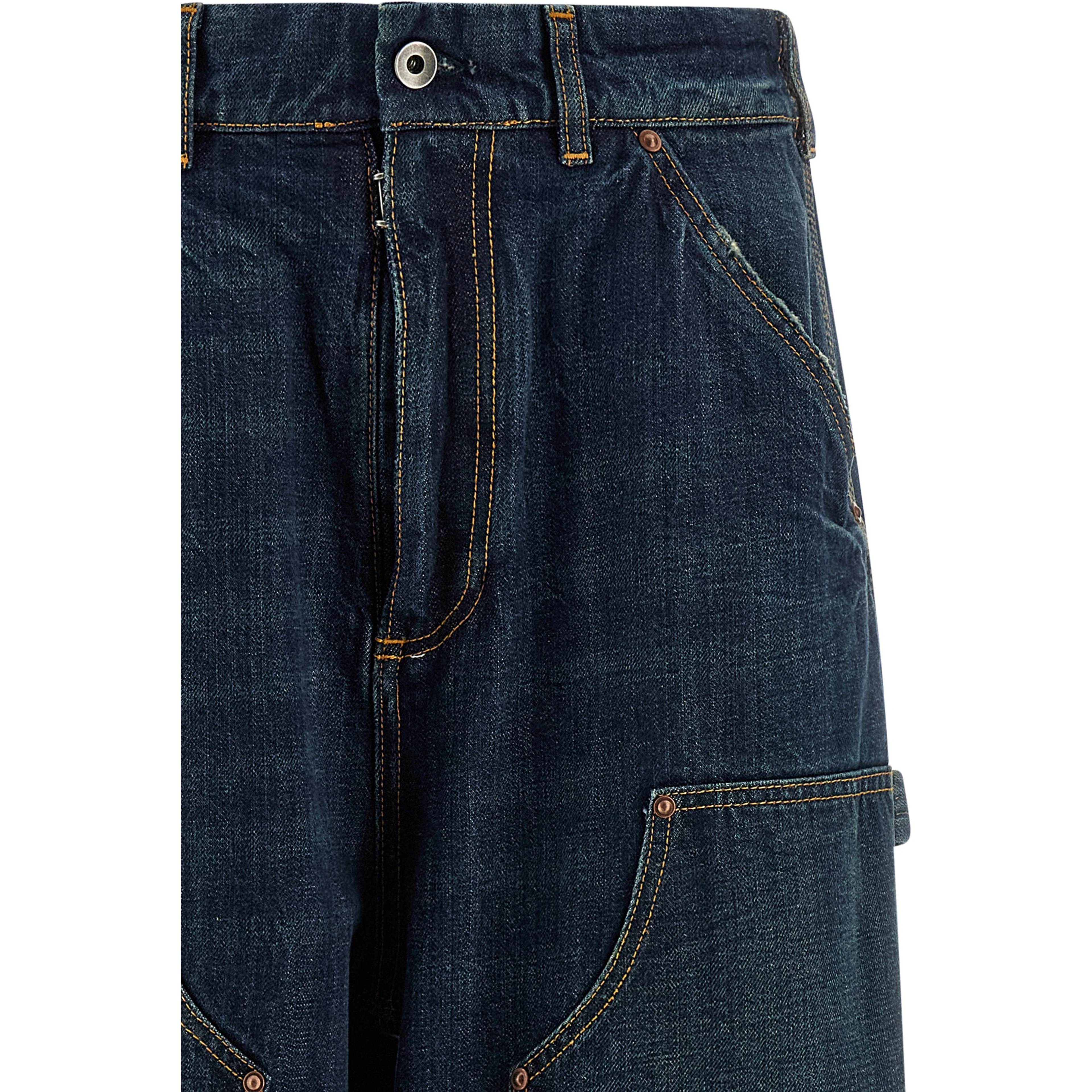Blue Cotton Relaxed Fit Jeans