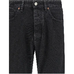 Black Cotton Tapered Jeans