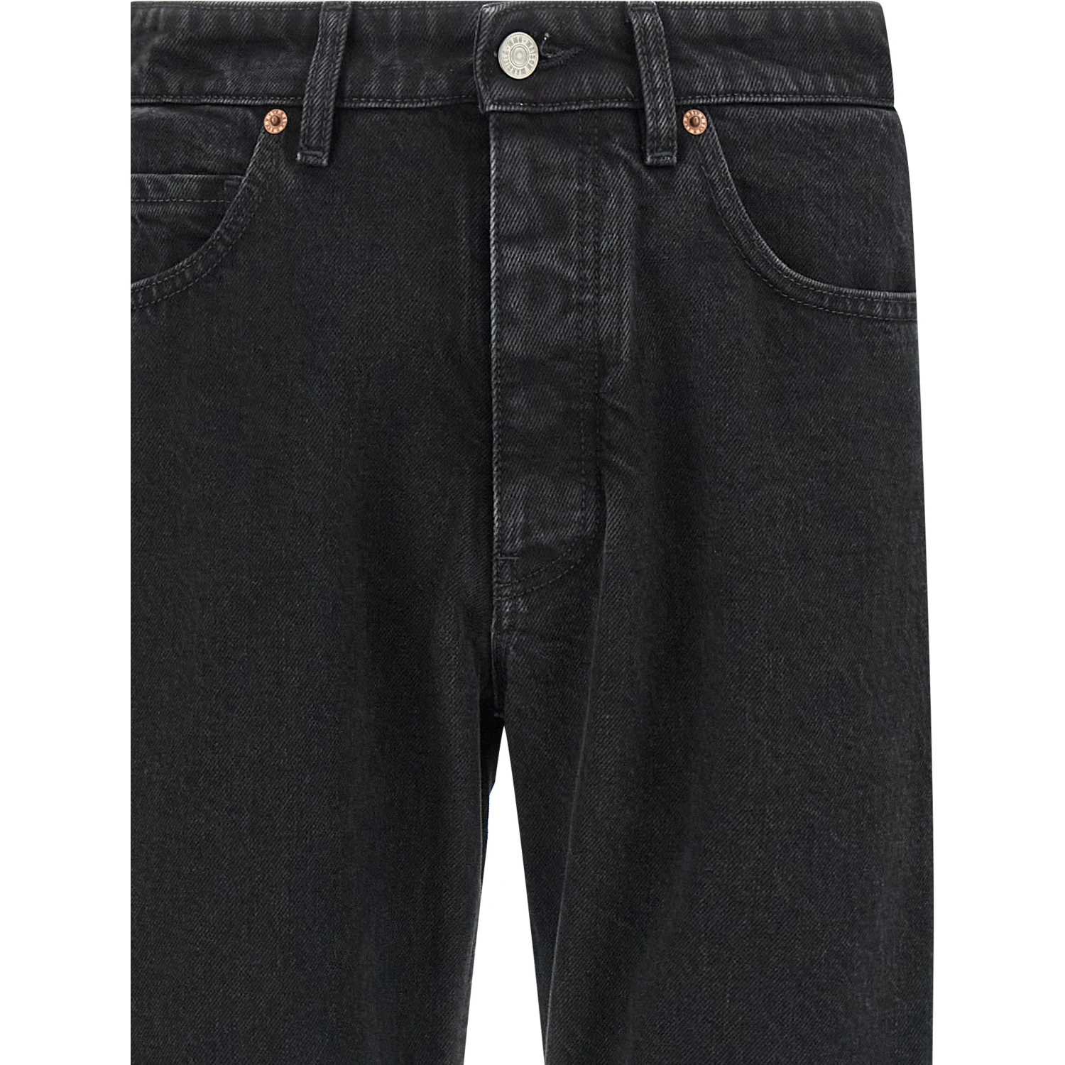 Black Cotton Tapered Jeans