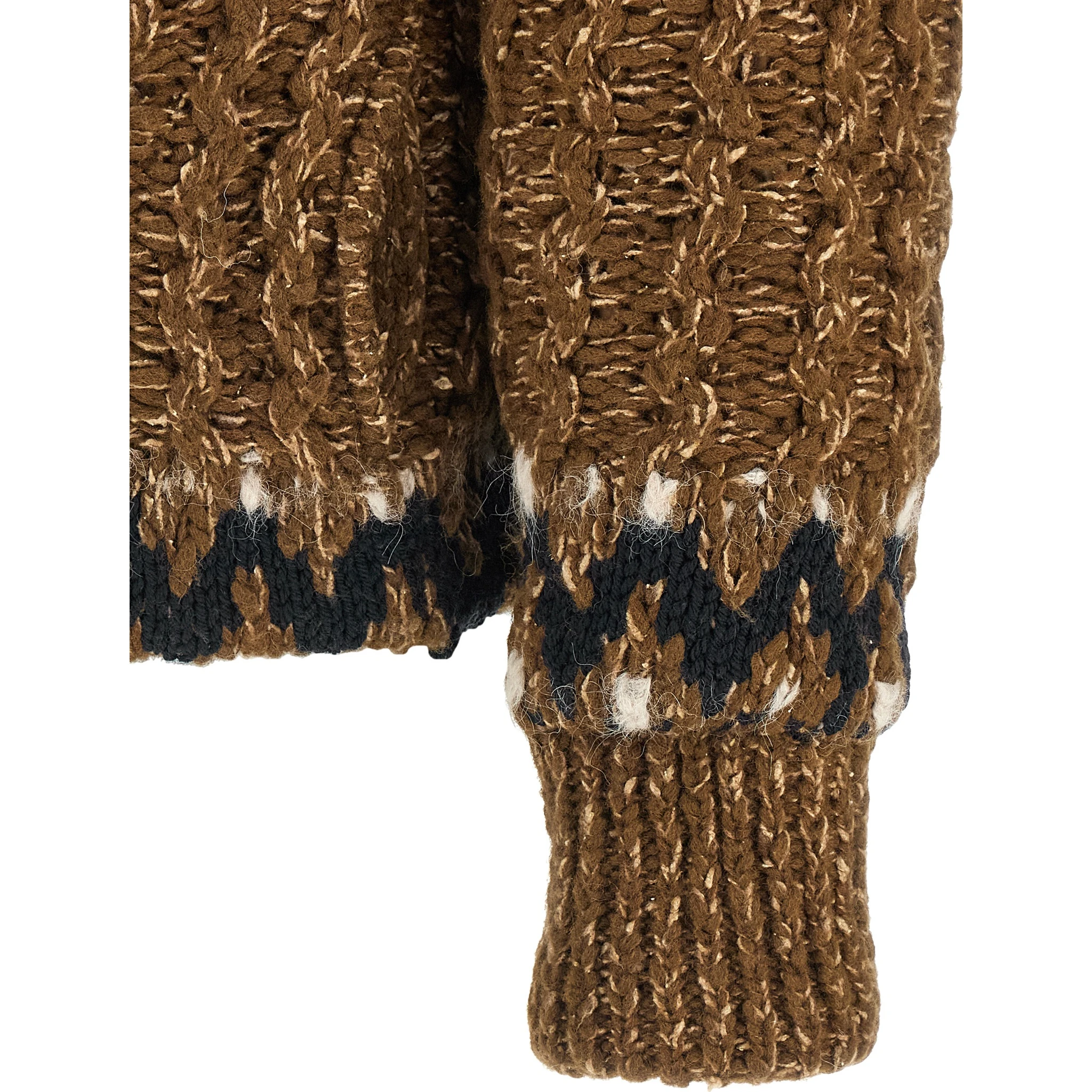 Brown Wool Full-Length Jacket