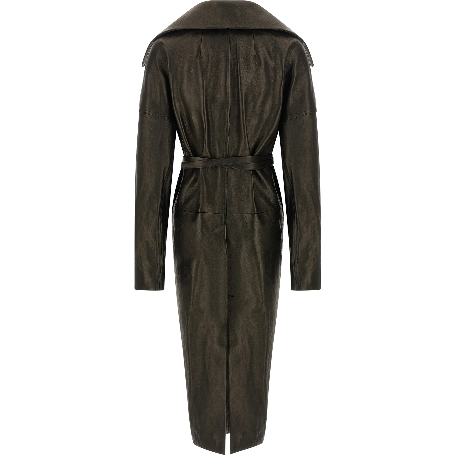 Black Lamb Leather Coat