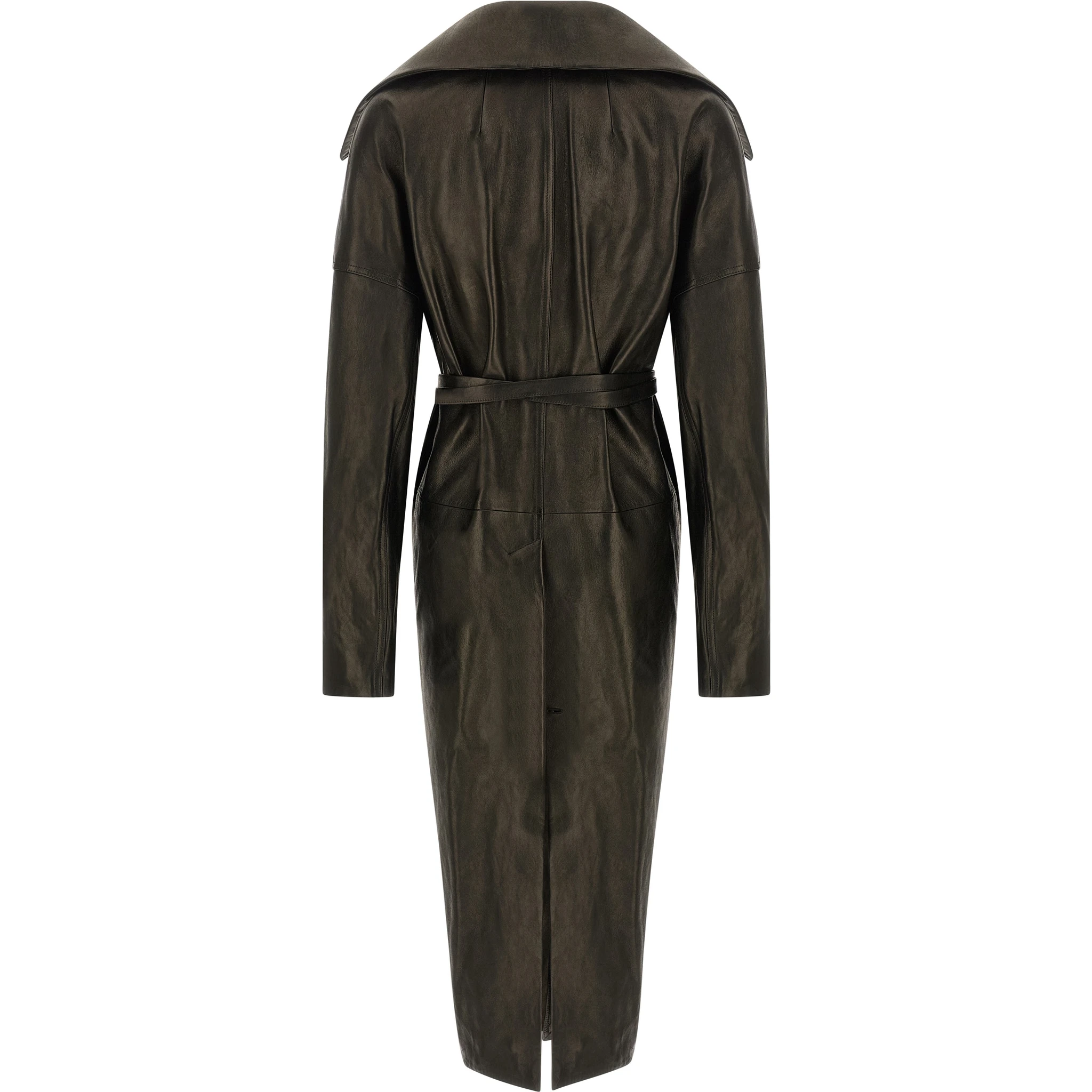 Black Lamb Leather Coat