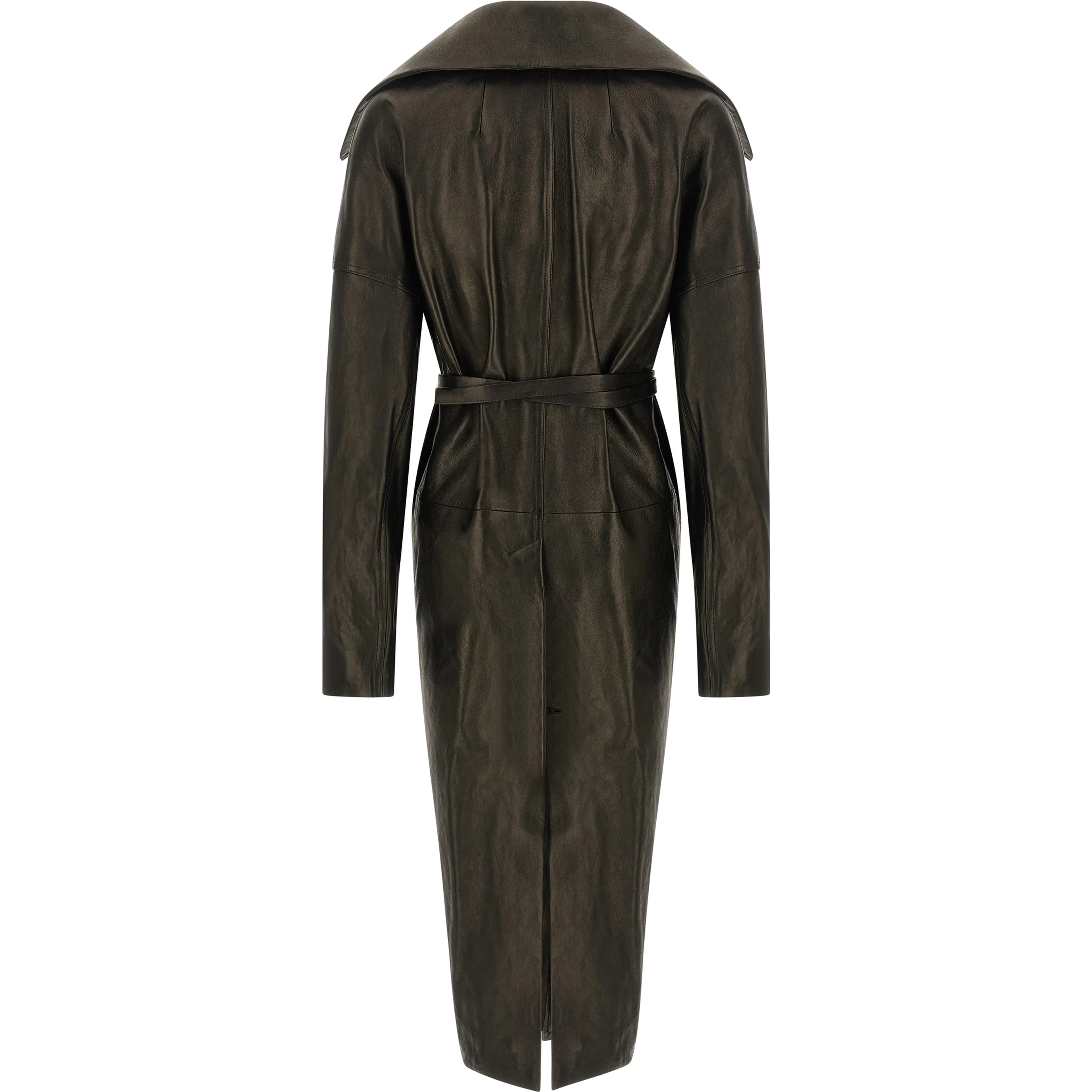 Black Lamb Leather Coat
