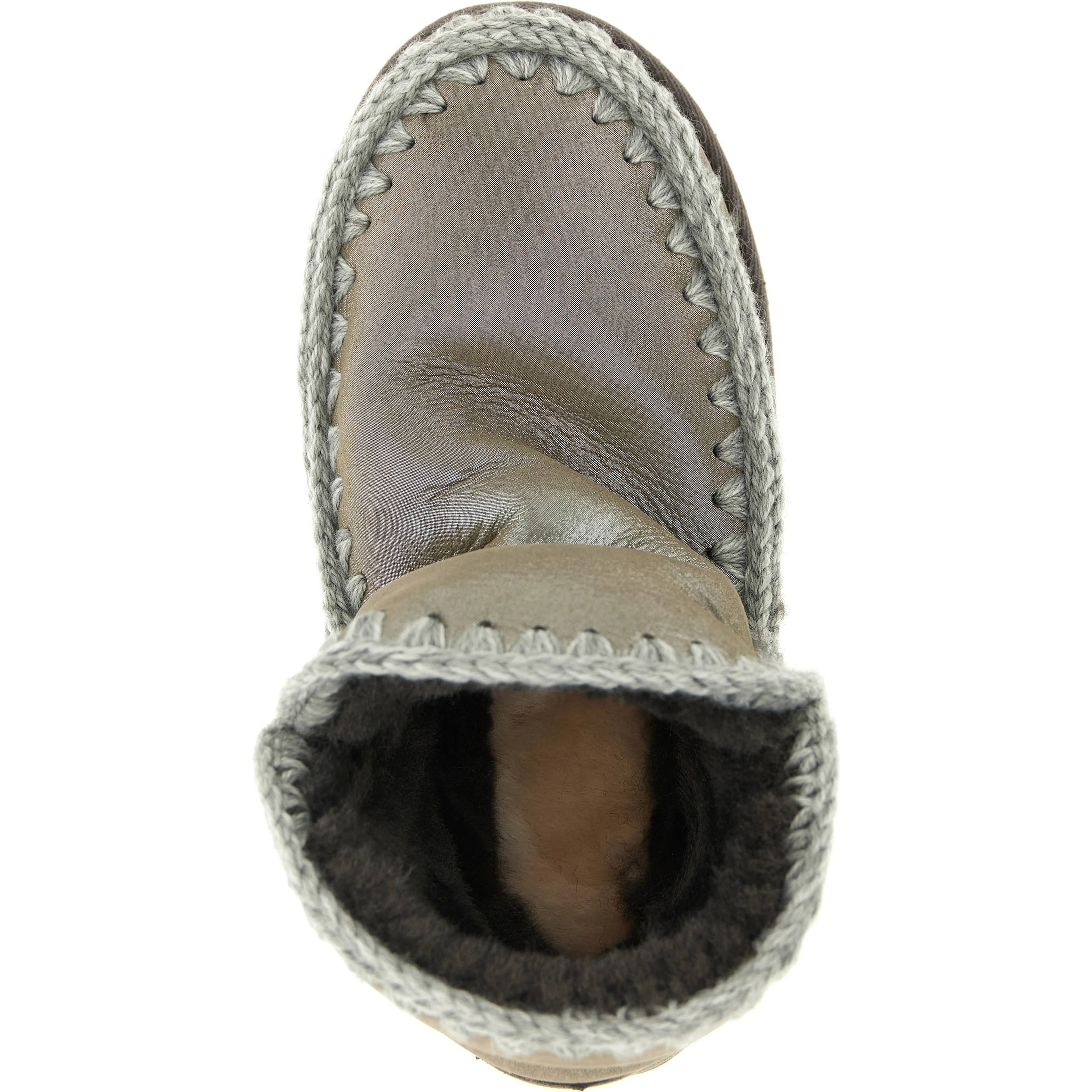 Silver Lambskin Ankle Boots