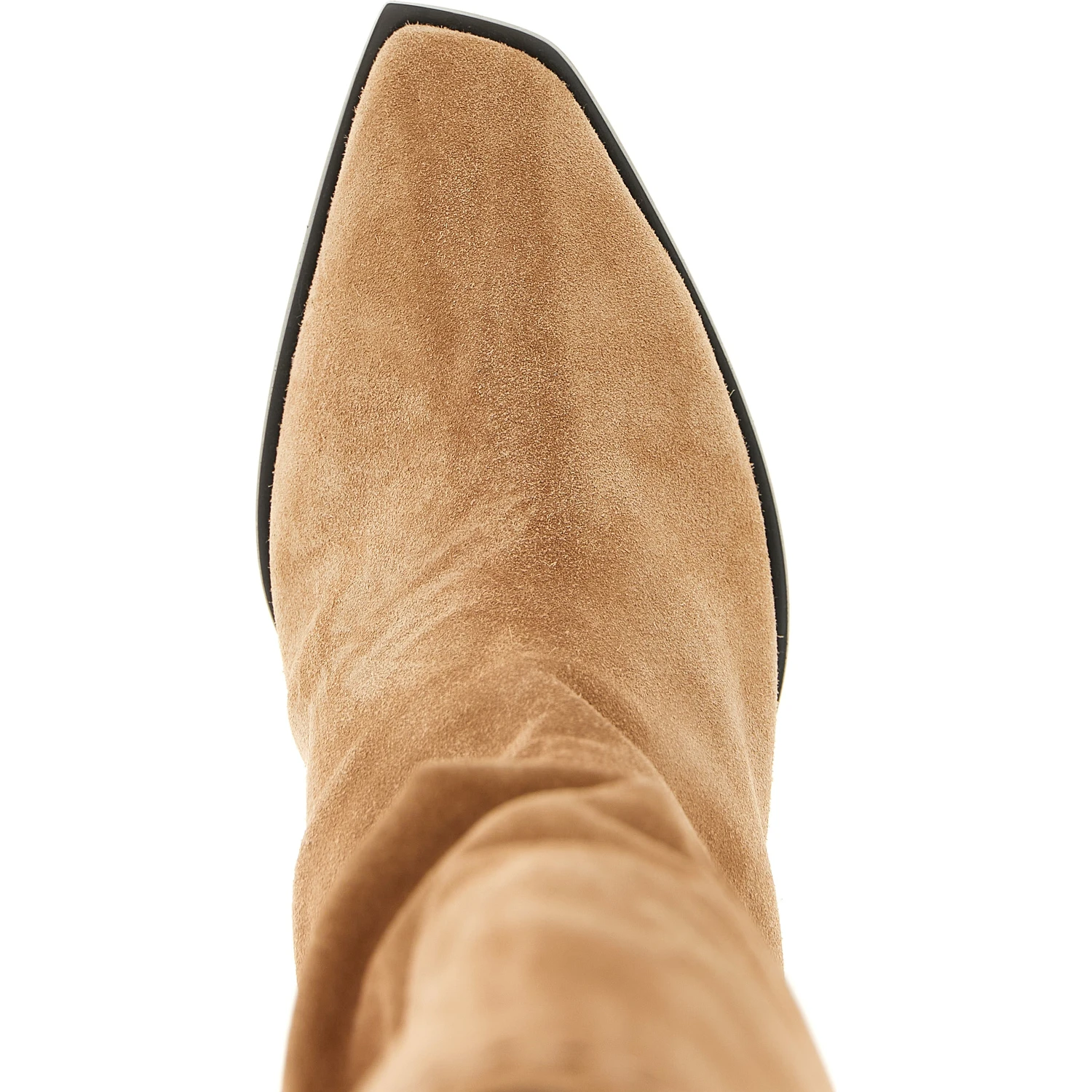 Beige Leather Over The Knee