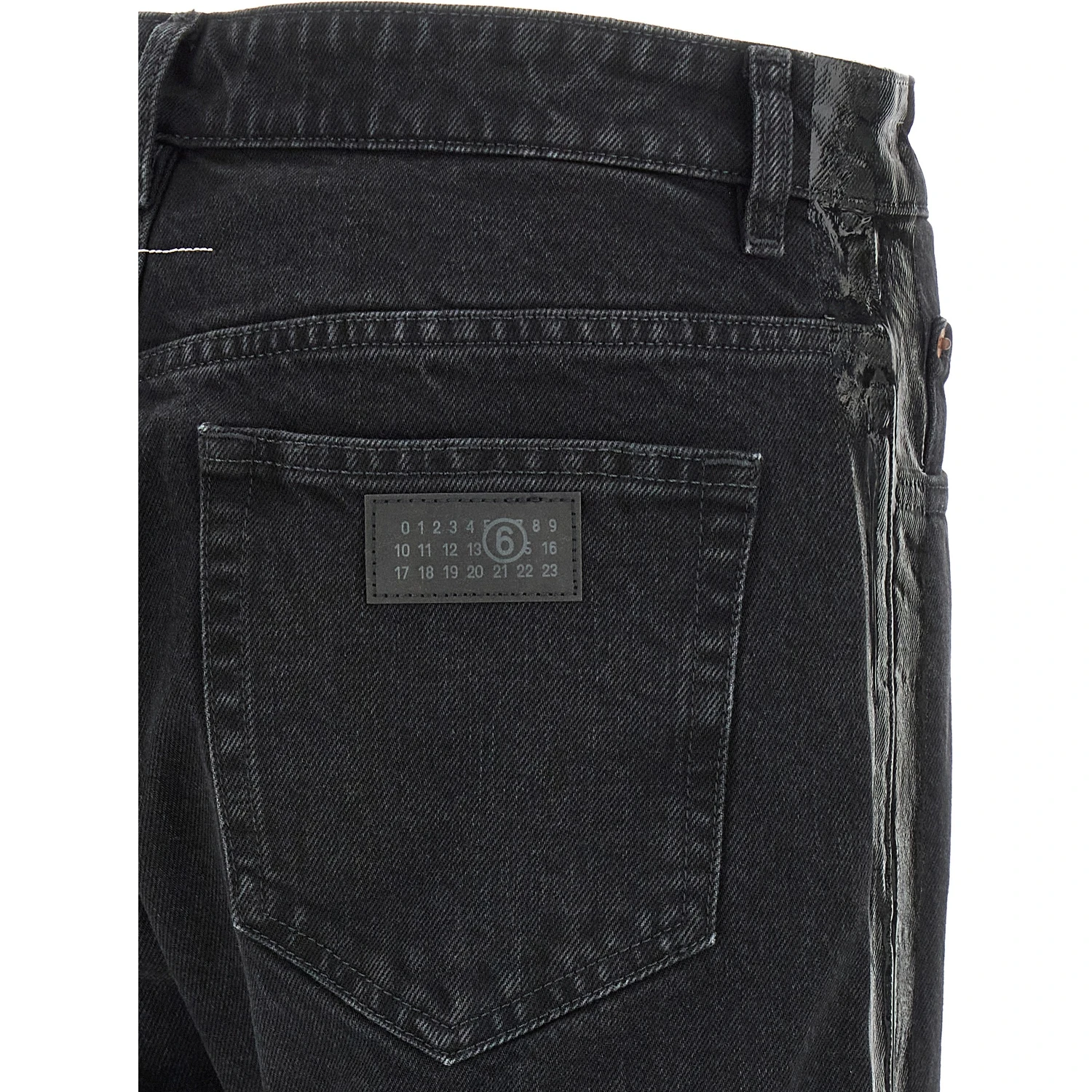 Black Cotton Tapered Jeans