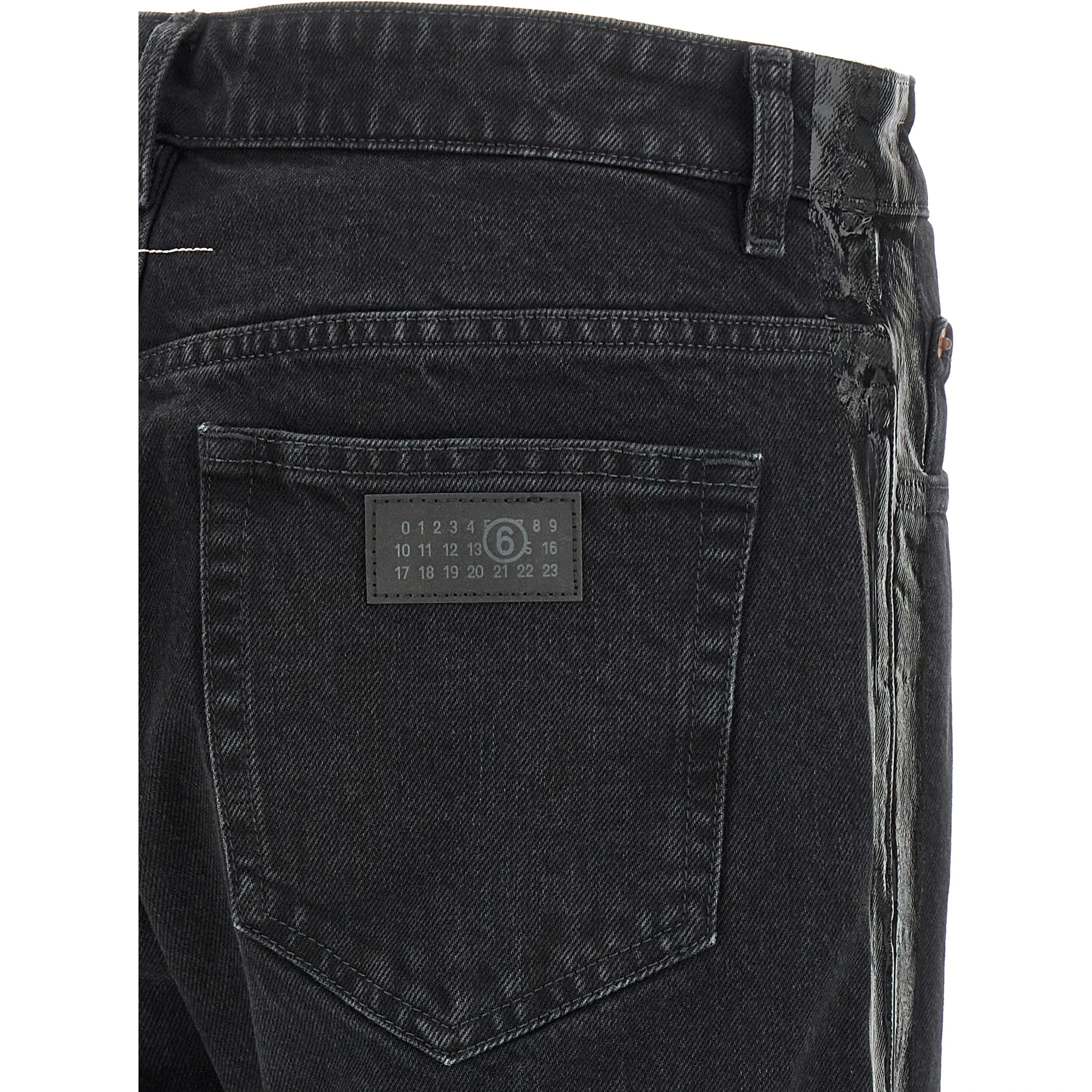 Black Cotton Tapered Jeans