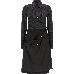 Gray Virgin Wool Midi Dress