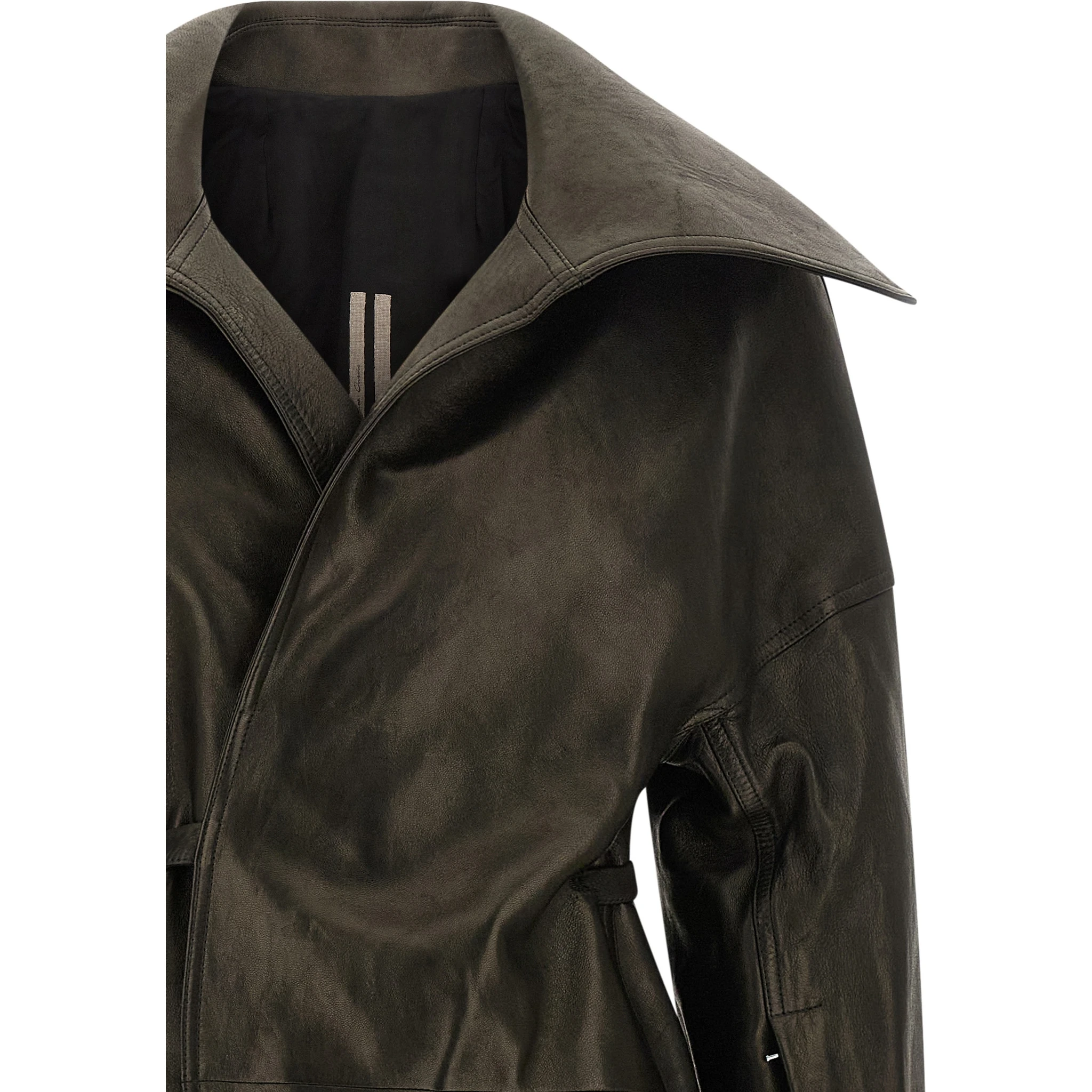 Black Lamb Leather Coat