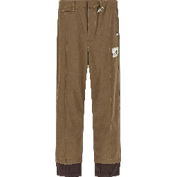 Bicolor Polyester Casual Pants
