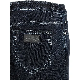 Black Cotton Straight-Leg Jeans