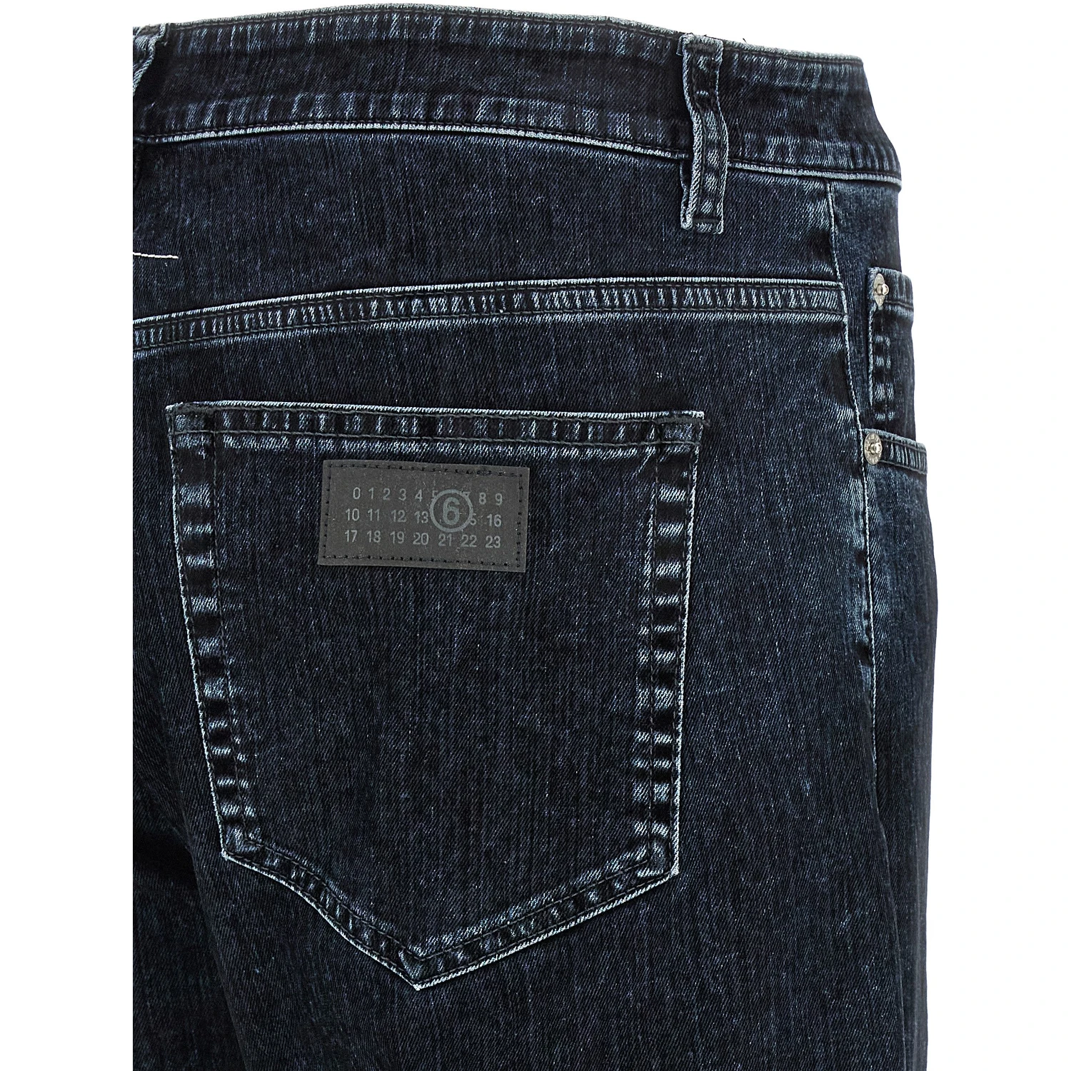 Black Cotton Straight-Leg Jeans