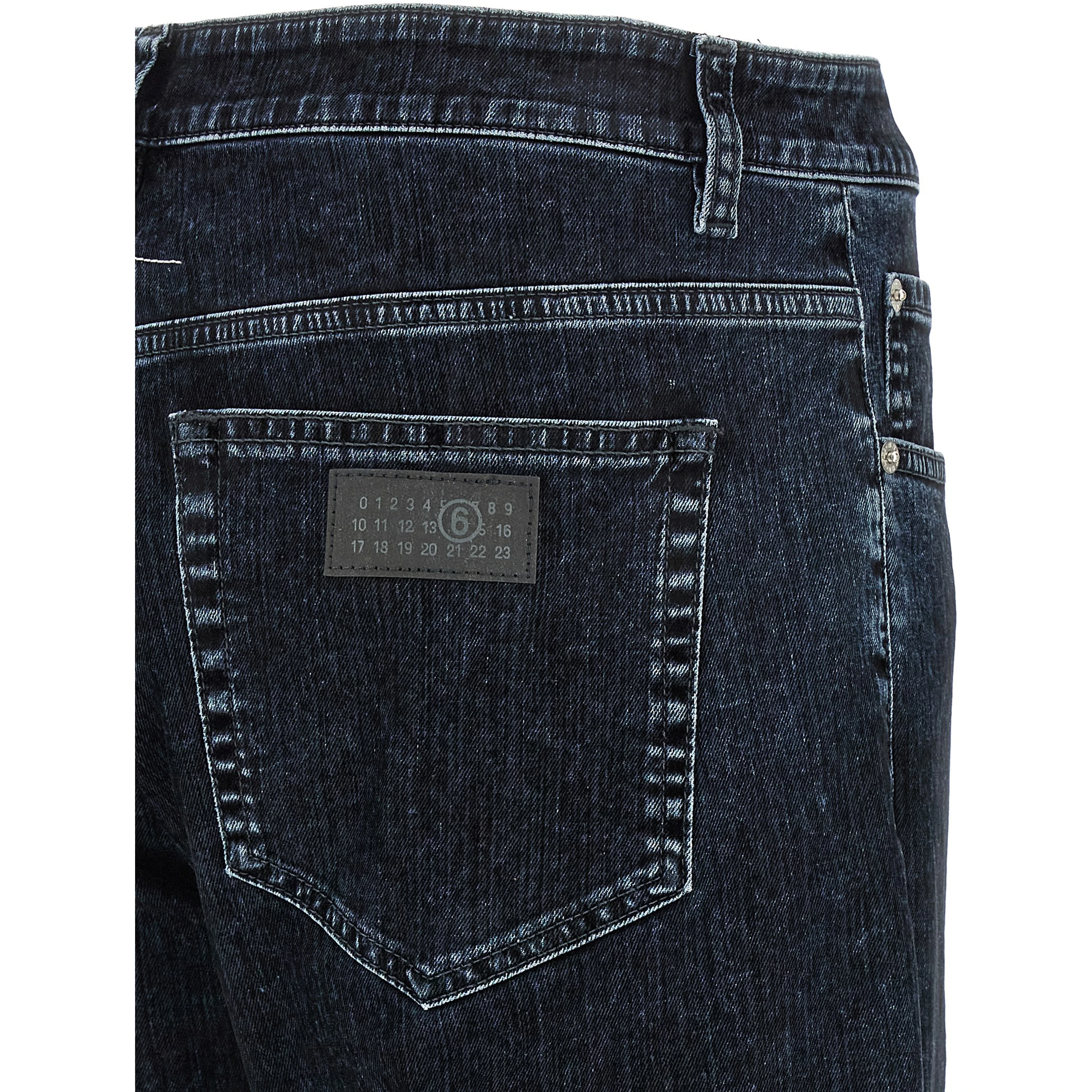 Black Cotton Straight-Leg Jeans