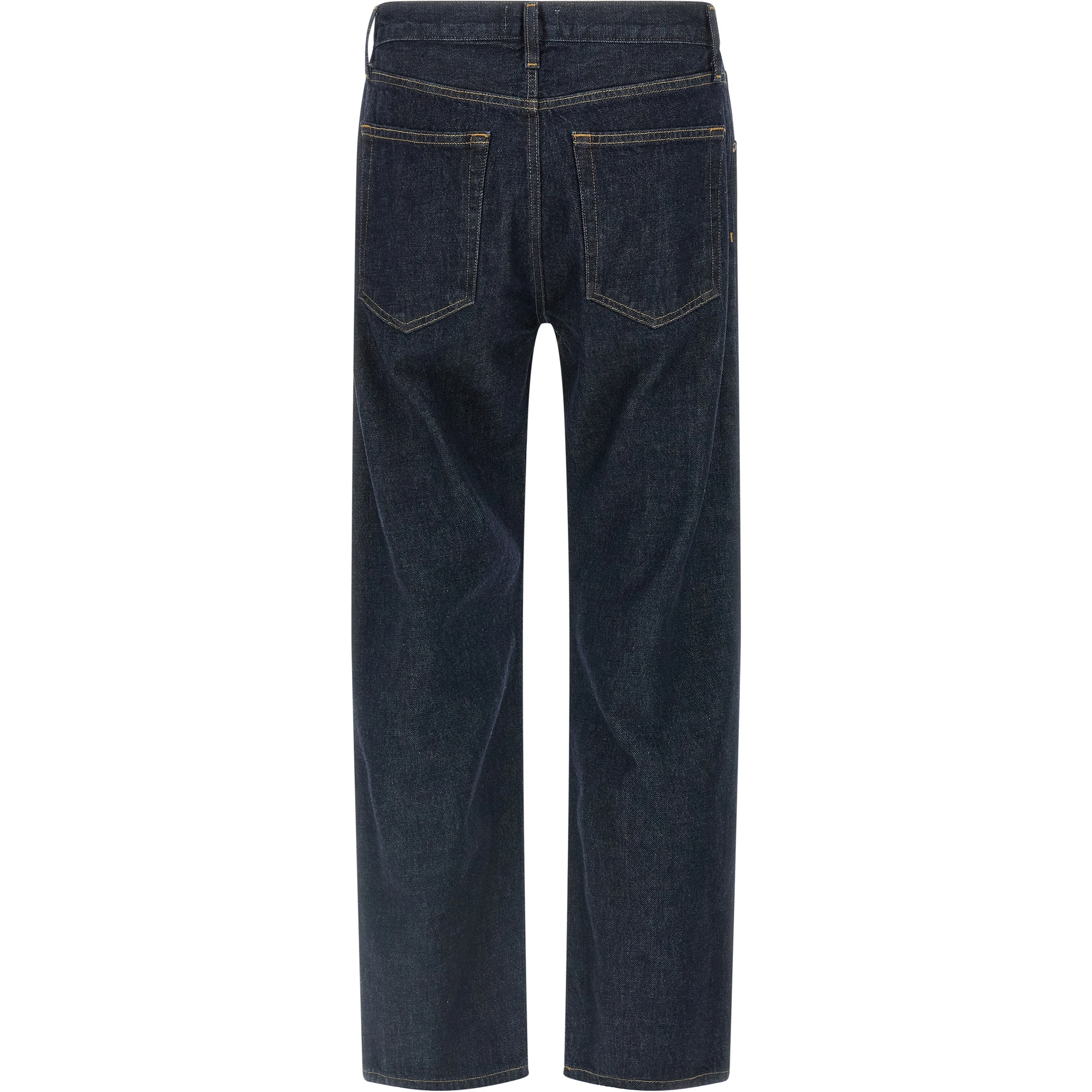 Blue Cotton Straight-Leg Jeans