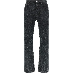 Black Cotton Straight-Leg Jeans